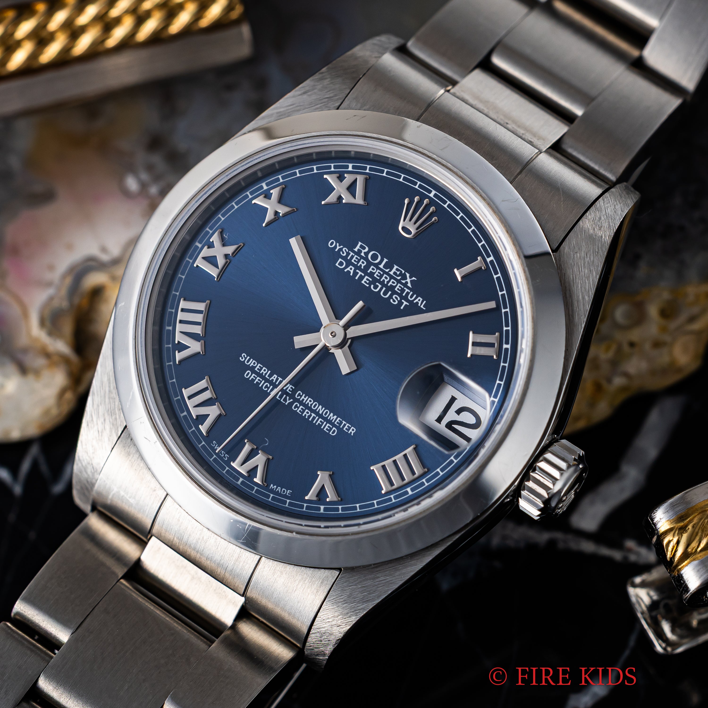 ロレックス デイトジャスト ユニセックスサイズ 2001年製 Ref.78240 ブルーローマンダイヤル ギャラ、タグ、冊子付