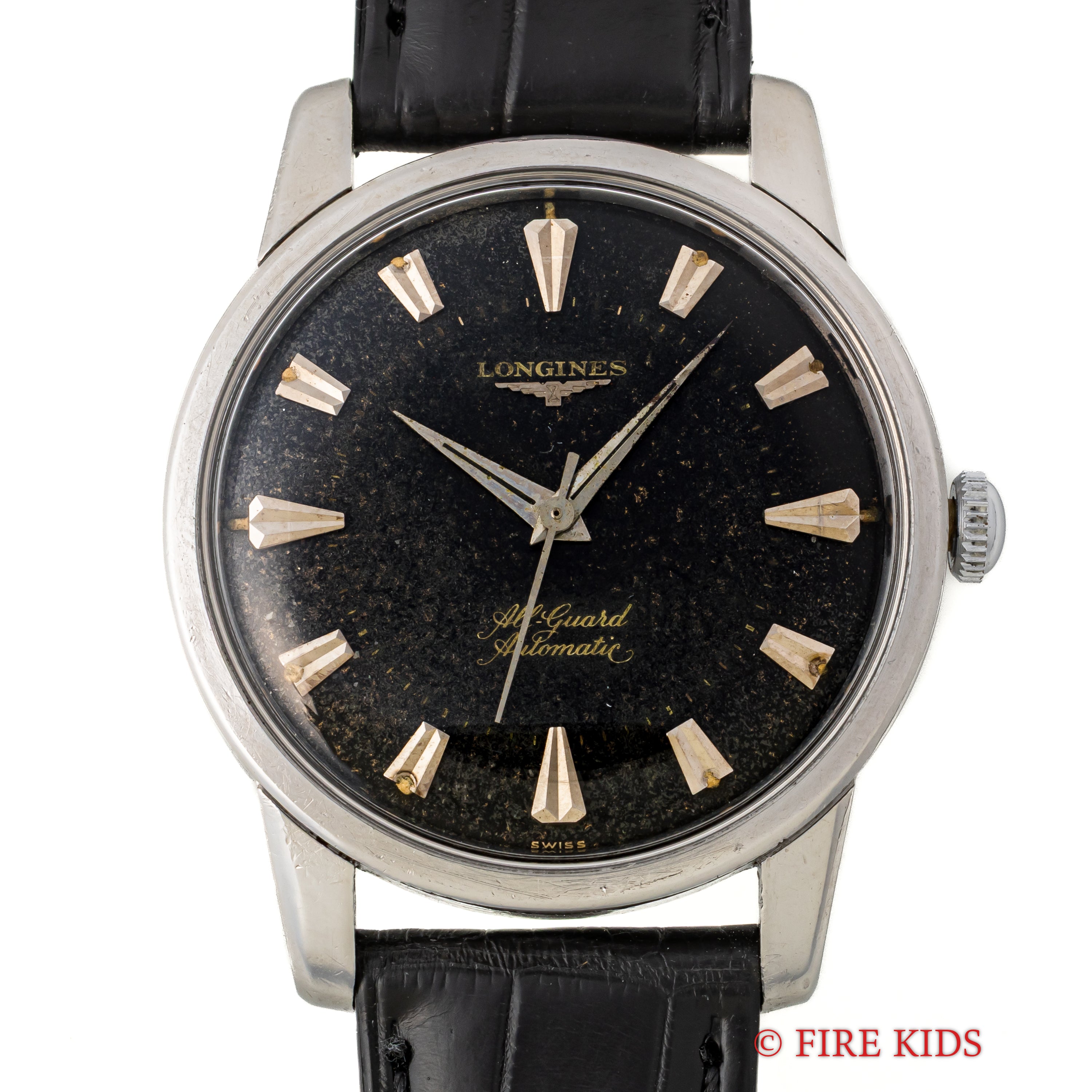 ロンジン オールガード 1955年製 ブラックミラーダイヤル 自動巻 cal. 19AS