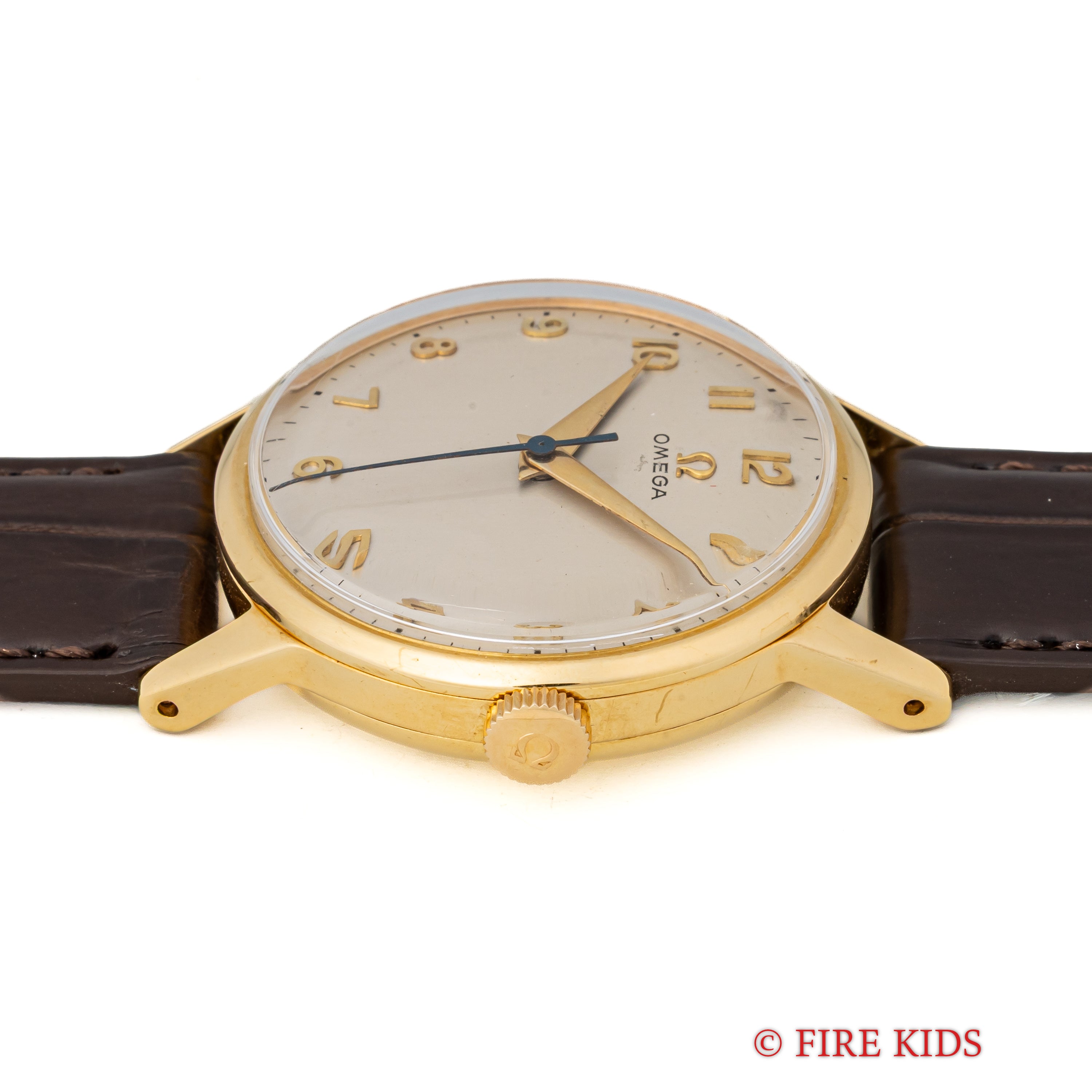 オメガ 30mmキャリバー 1961年製 全アラビア Cal.285 USケース 18金イエローゴールド