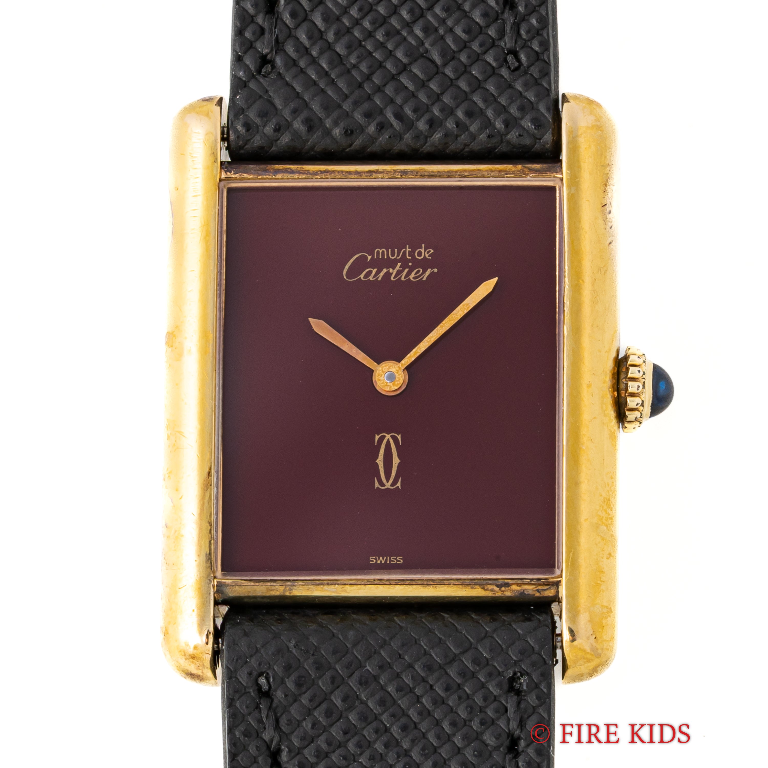 カルティエ マストタンク 1980年代製 LMサイズ 手巻き ガーネットダイヤル