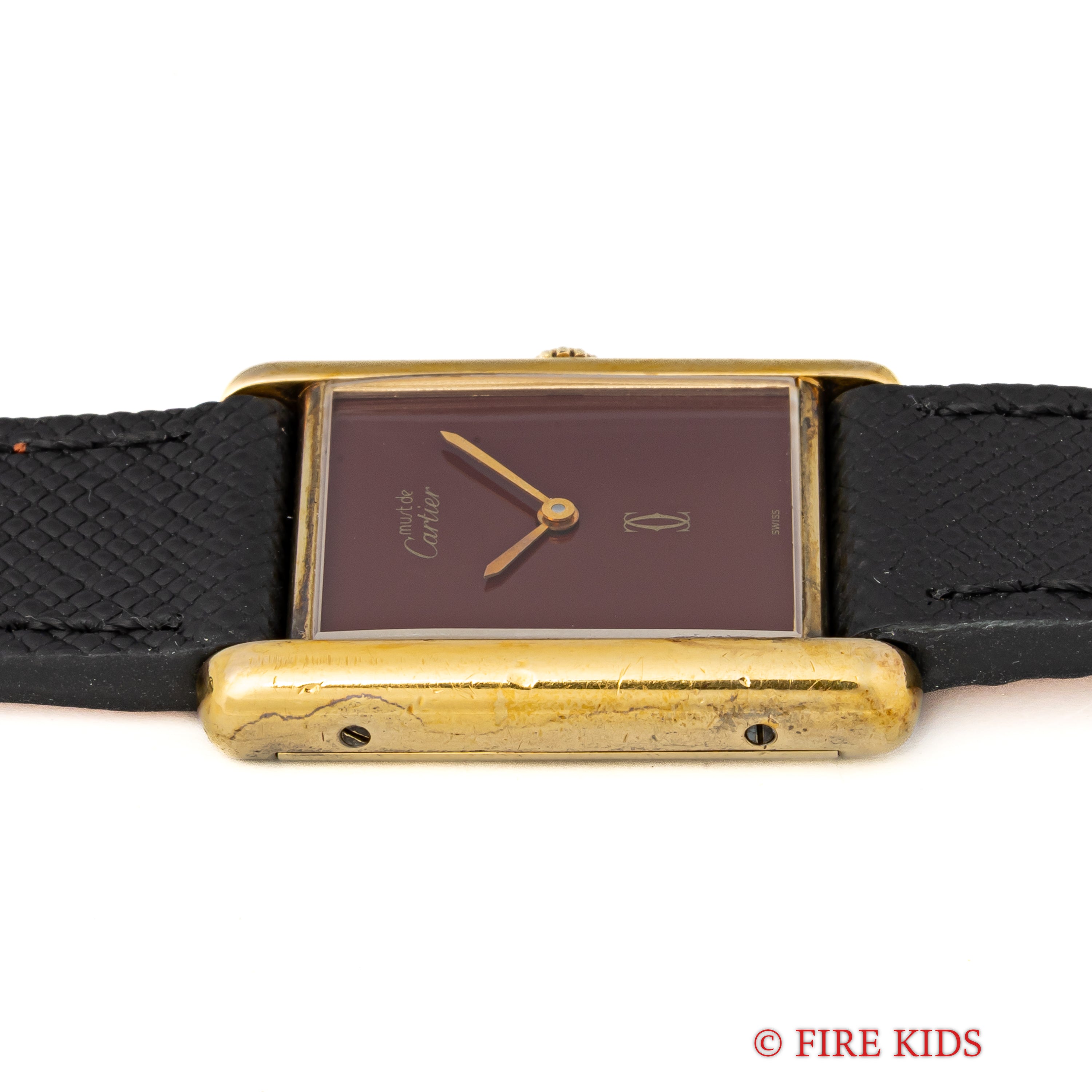 カルティエ マストタンク 1980年代製 LMサイズ 手巻き ガーネットダイヤル