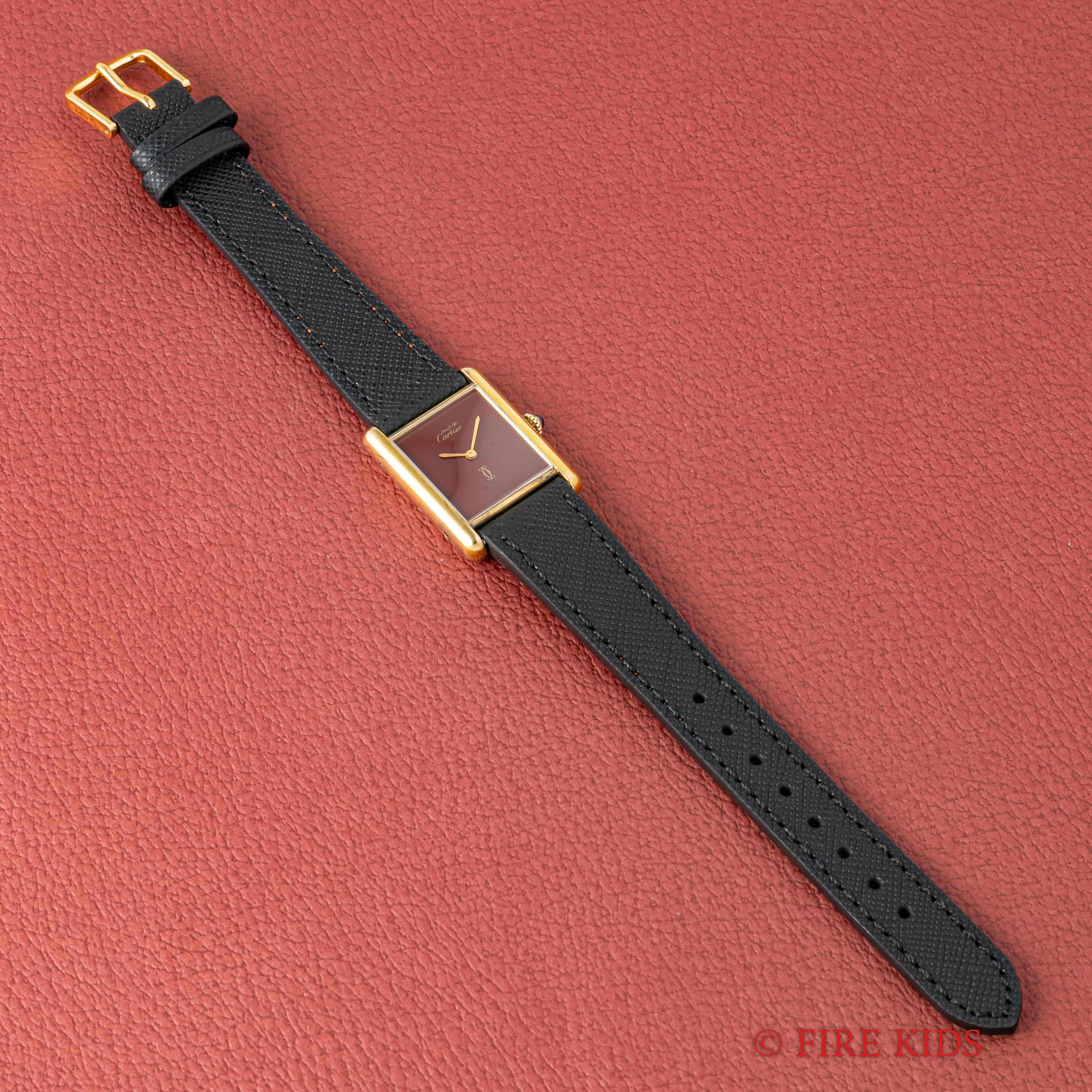 カルティエ マストタンク 1980年代製 LMサイズ 手巻き ガーネットダイヤル