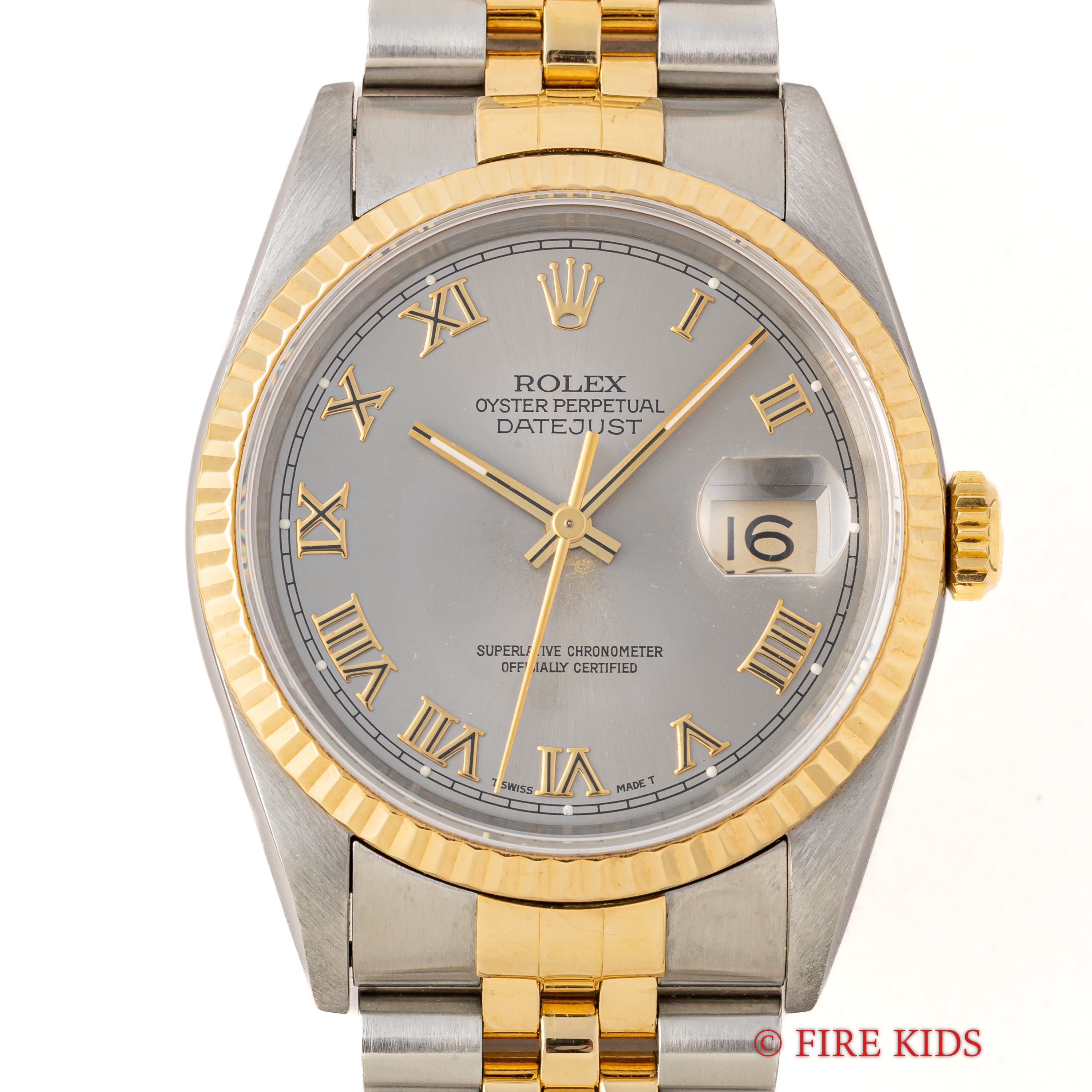 ロレックス デイトジャスト 1991年製 コンビ Ref.16233 グレーローマンダイヤル 純正コンビジュビリーブレス