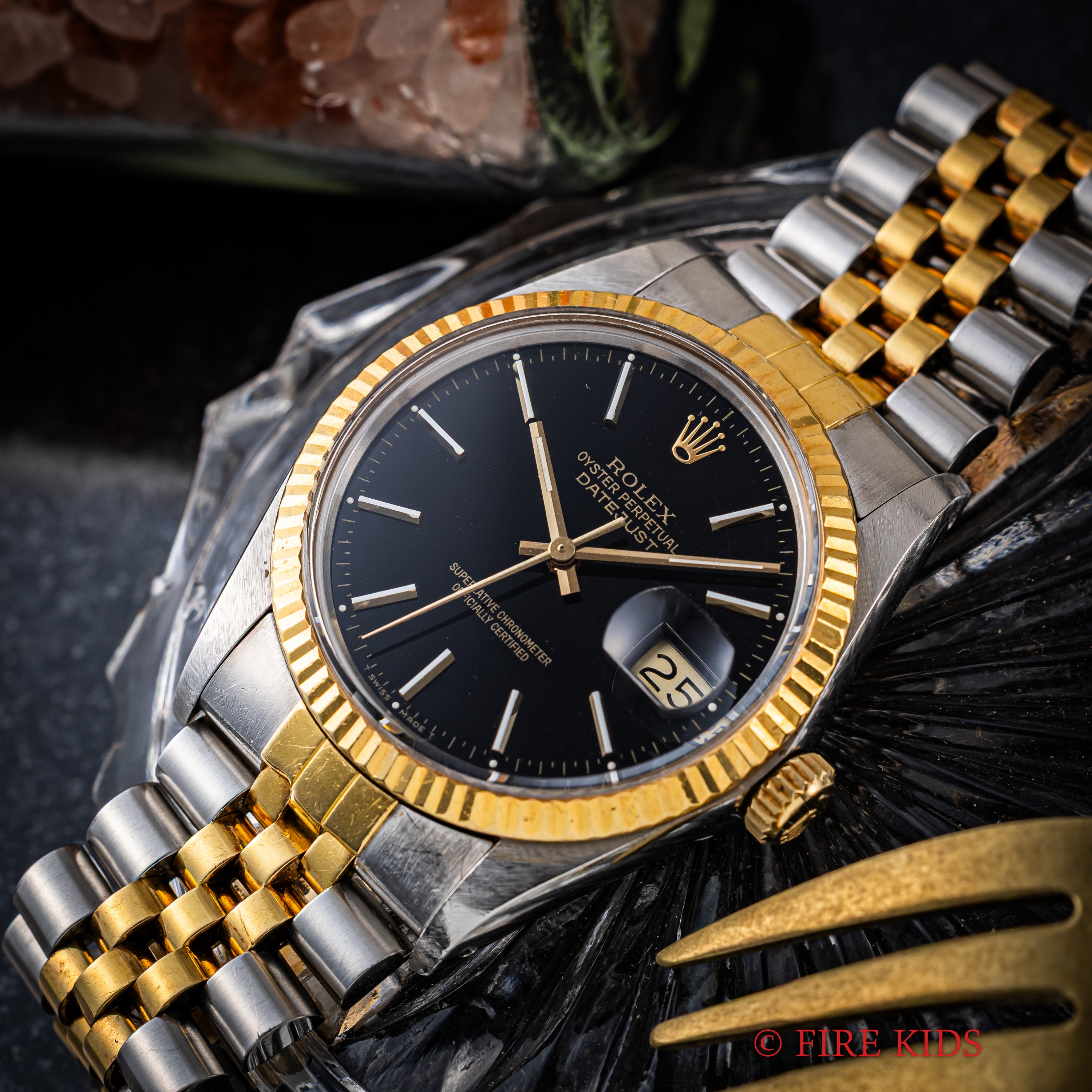 ロレックス 1987年製 デイトジャスト コンビ Ref.16013 自動巻 トリチウム夜光 ギャラ、タグ、修理明細付き