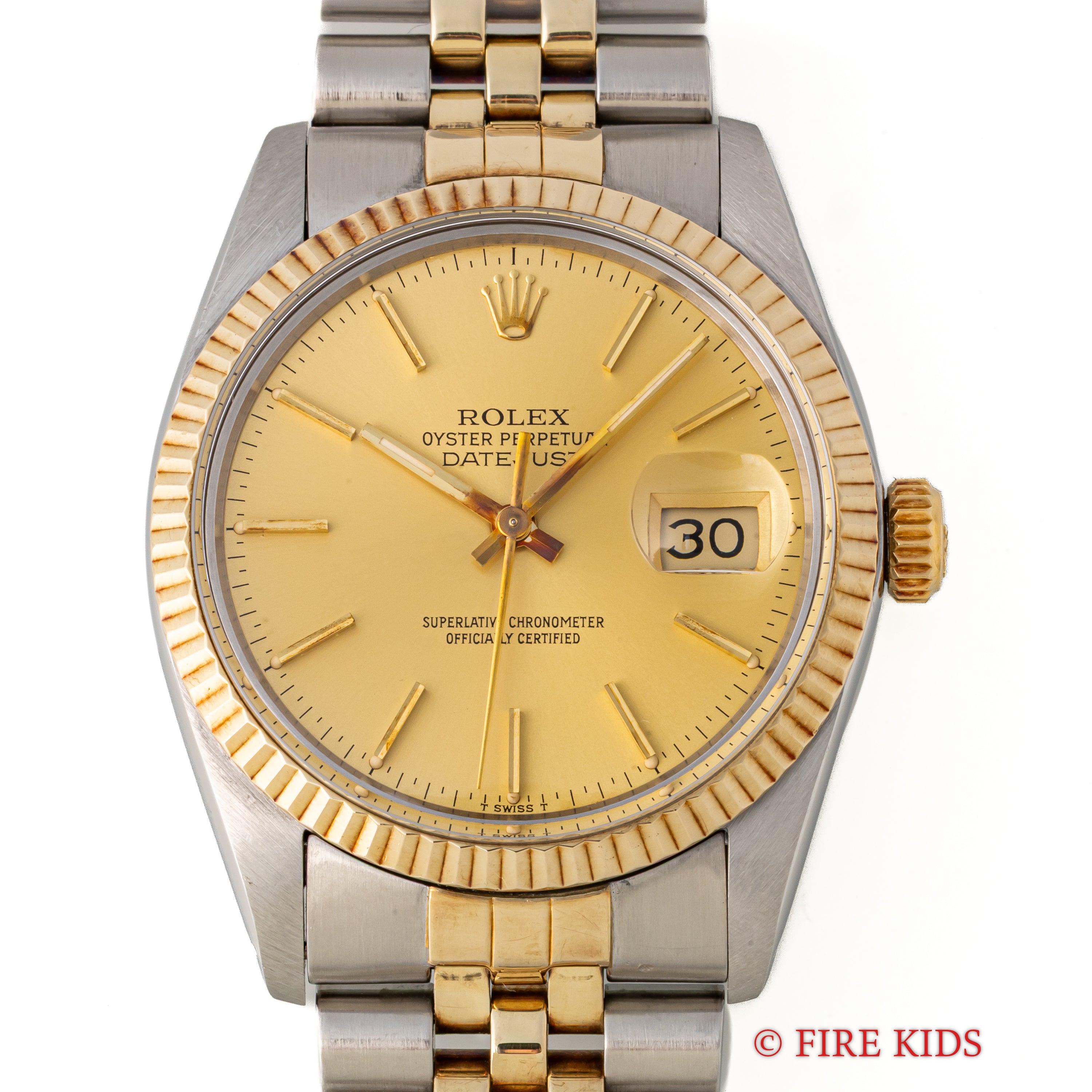 ロレックス 1981年製 デイトジャスト36 コンビ Ref.16013 自動巻 トリチウム夜光 純正コンビブレス