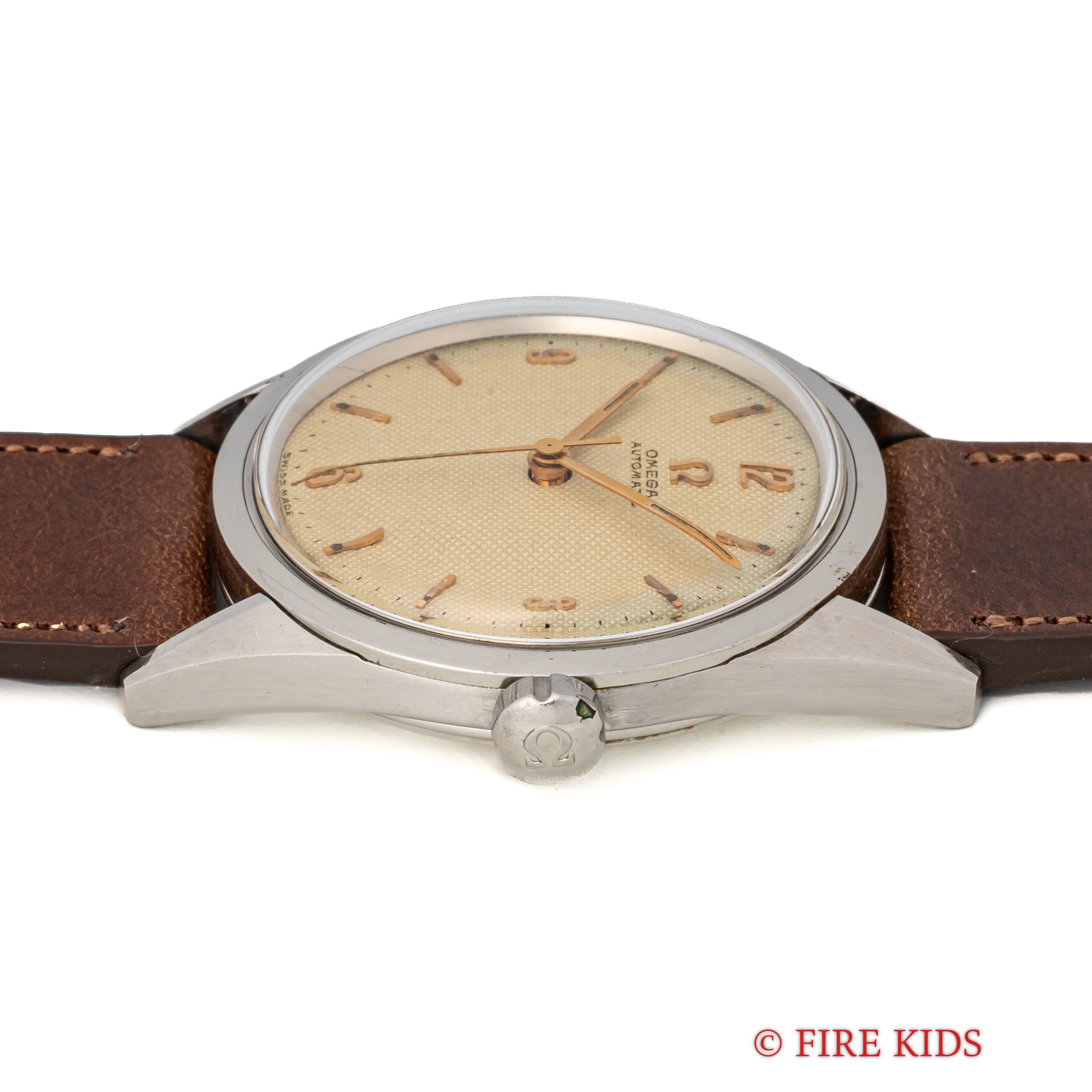 オメガ ラウンドケース ギョウシェダイヤル 1954年製 全回転自動巻 Cal.471