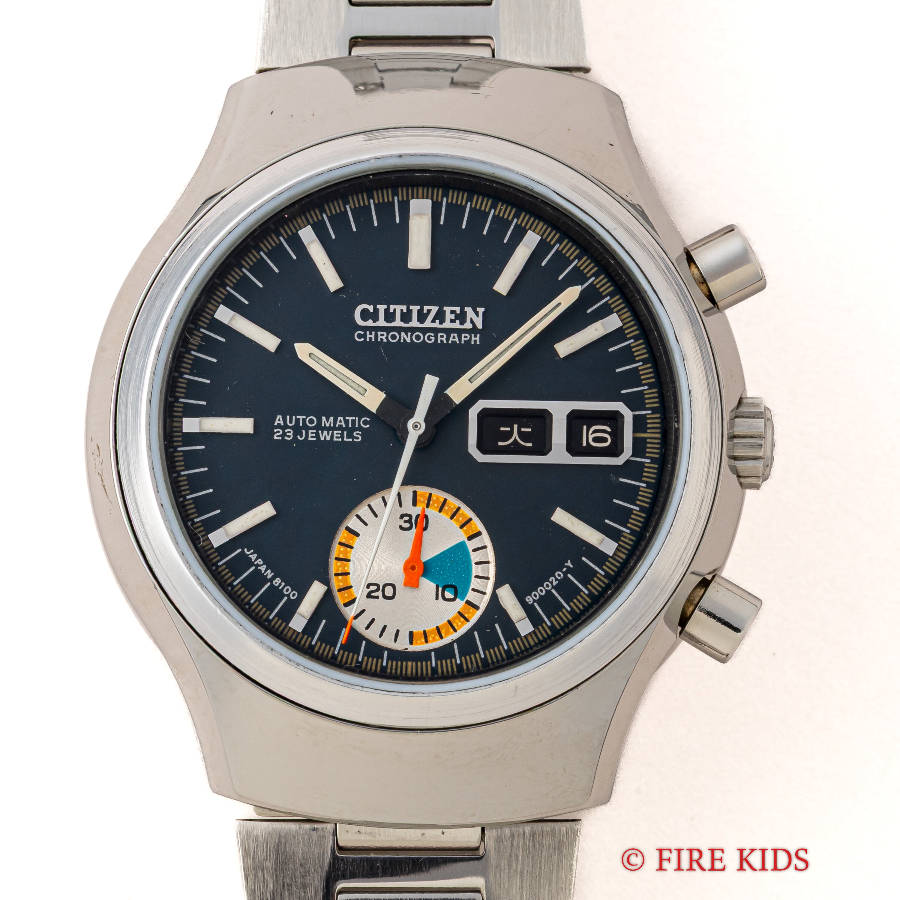 シチズン チャレンジタイマー 1972年製 ブラックダイヤル 自動巻きフライバッククロノグラフ 純正ブレス