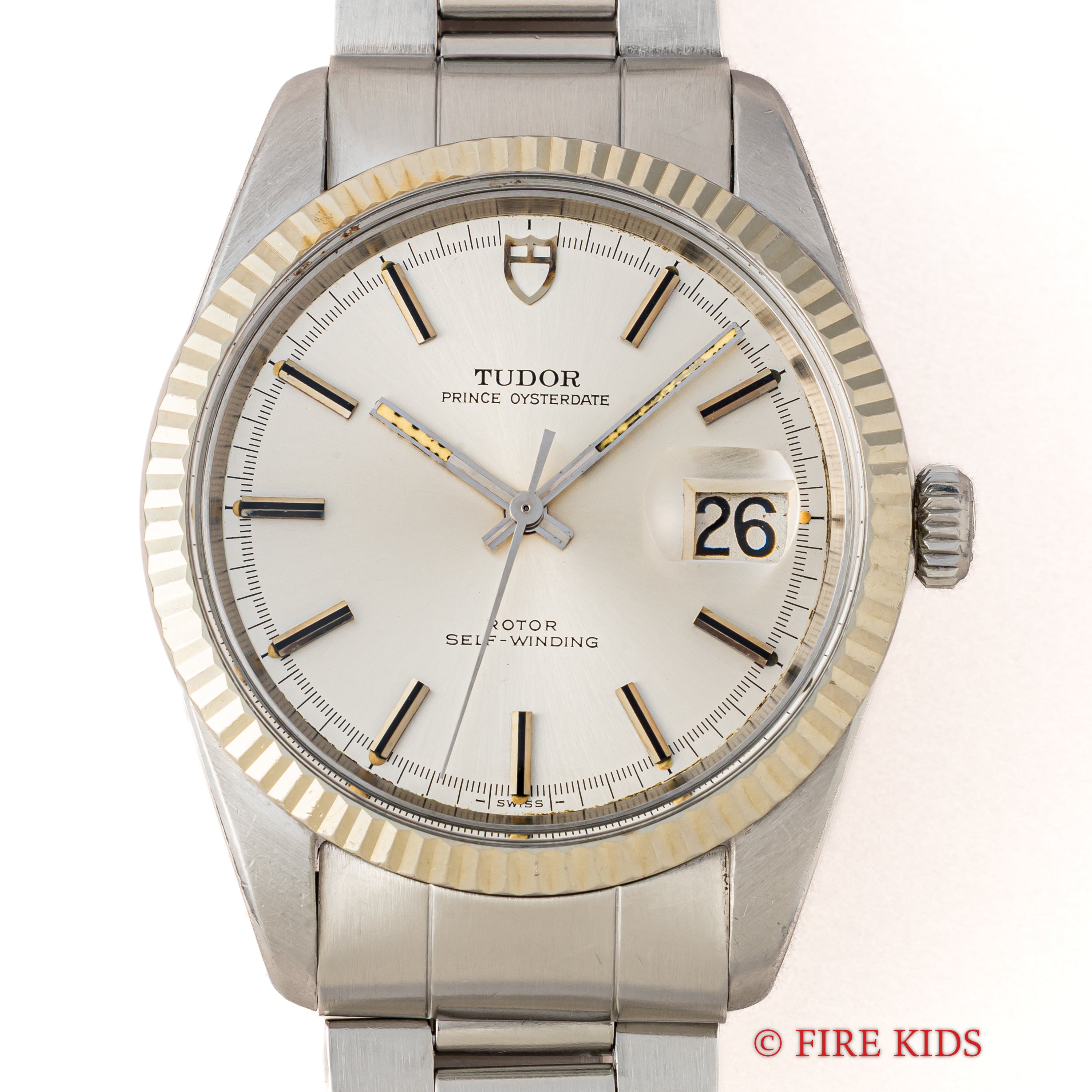 チューダー プリンスオイスターデイト 1974年製 Ref.9081/4 ジャンボ ロレックス純正20mm巻きブレス付き