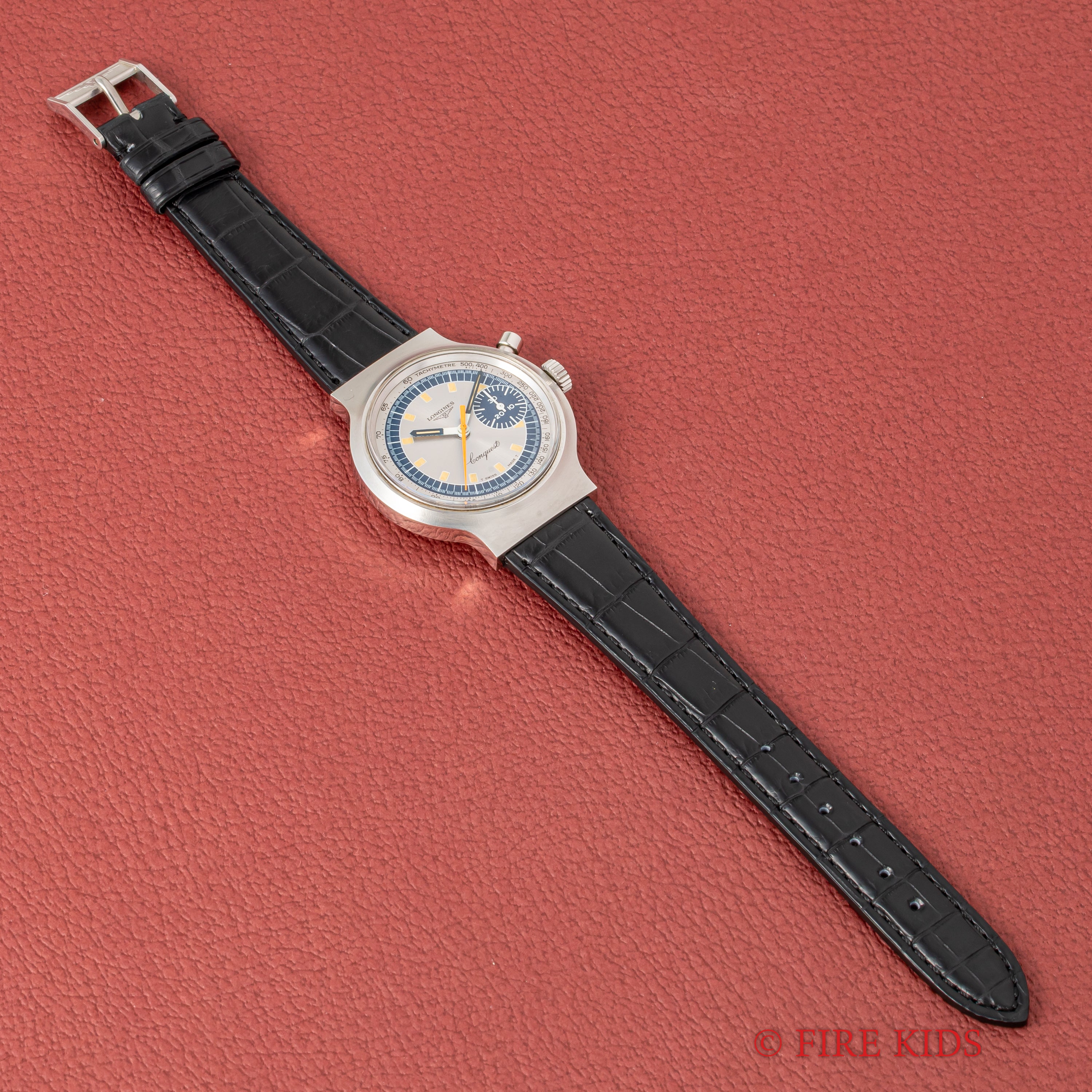 ロンジン コンクエスト 1972年製 ミュンヘンオリンピック記念モデル ワンプッシュクロノグラフ 純正尾錠