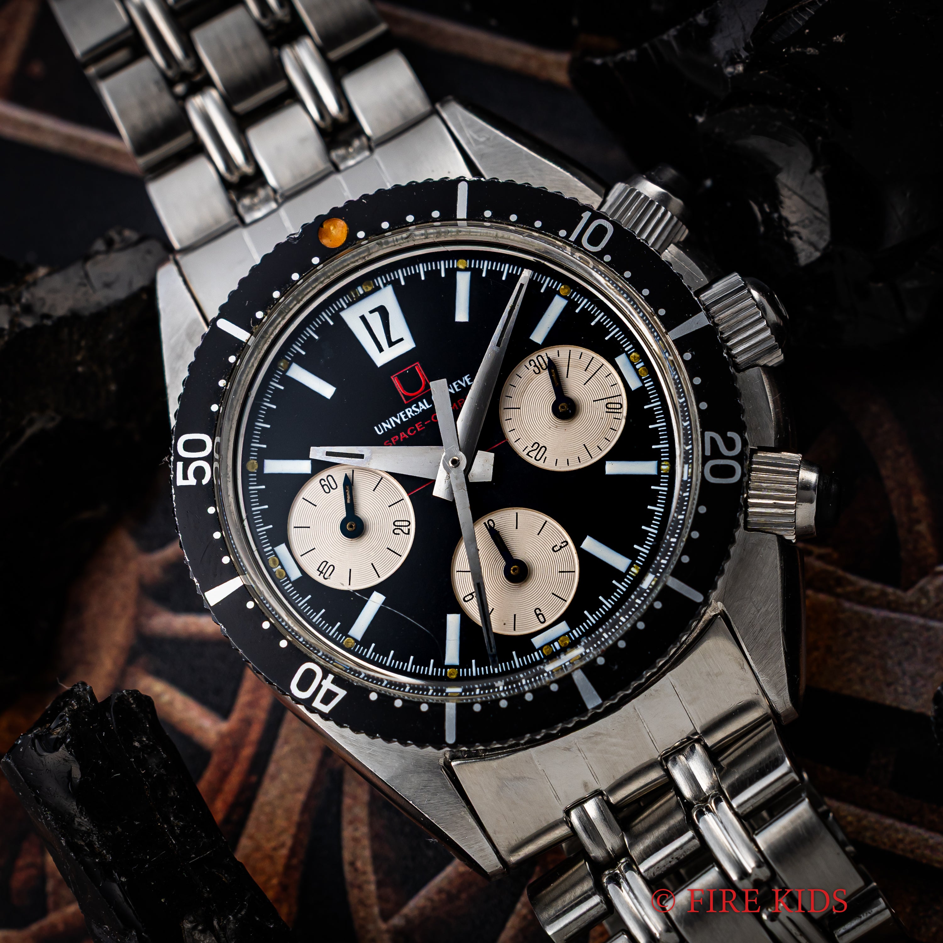 ユニバーサルジュネーブ スペースコンパックス 1960年代製 純正ブレス付き Cal.85 バルジュー72