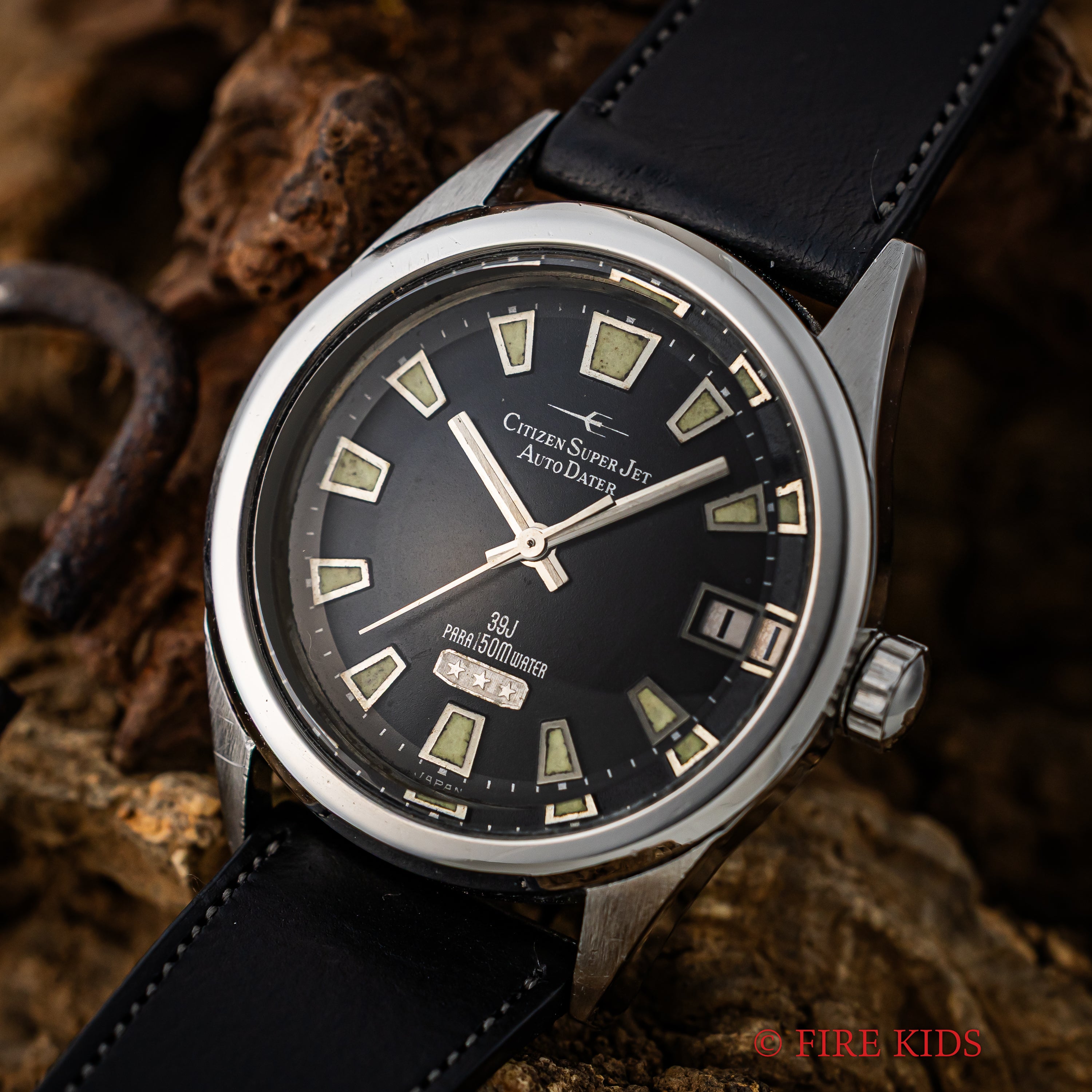 シチズン スーパージェット オートデーター 150mダイバー 1966年製 ブラックダイヤル