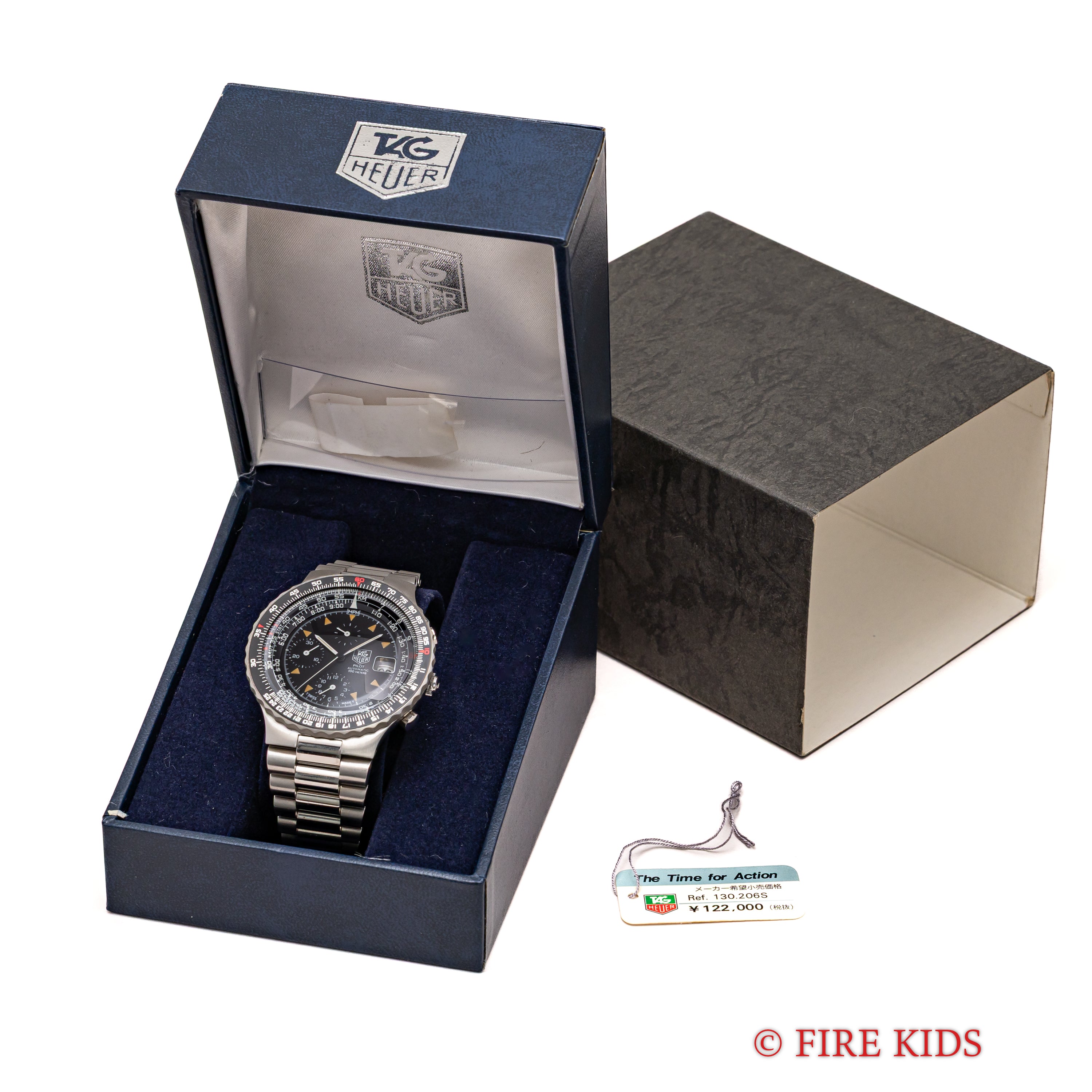 タグ・ホイヤー パイロットクロノグラフ 1980年代製 自動巻クロノグラフ 純正ブレス 箱付