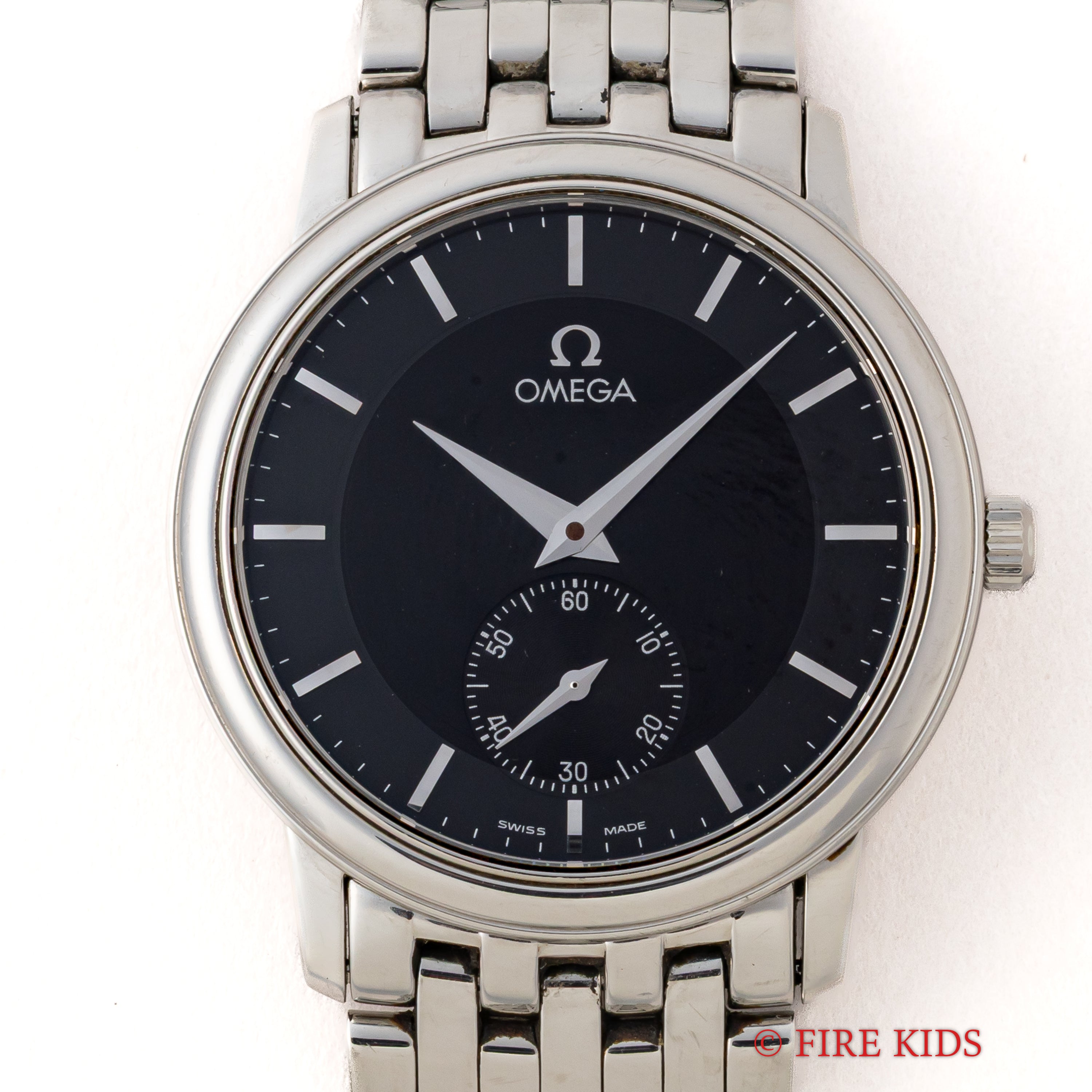 オメガ デ・ヴィル プレステージ 1993年製 手巻き ブラックダイヤル 純正ステンレスブレス