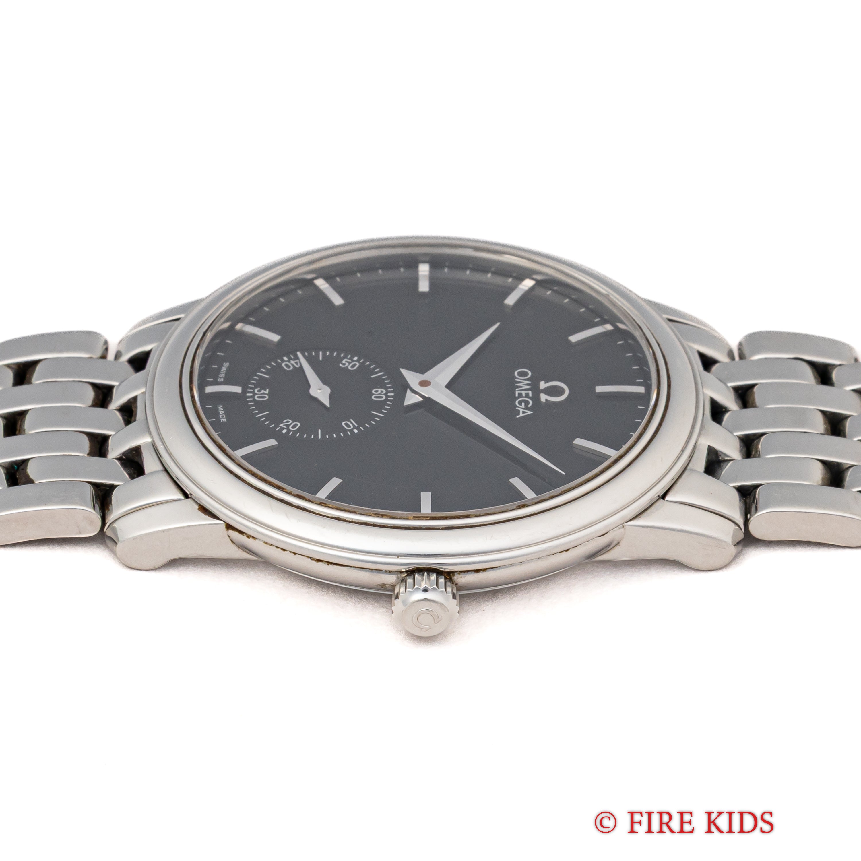 オメガ デ・ヴィル プレステージ 1993年製 手巻き ブラックダイヤル 純正ステンレスブレス