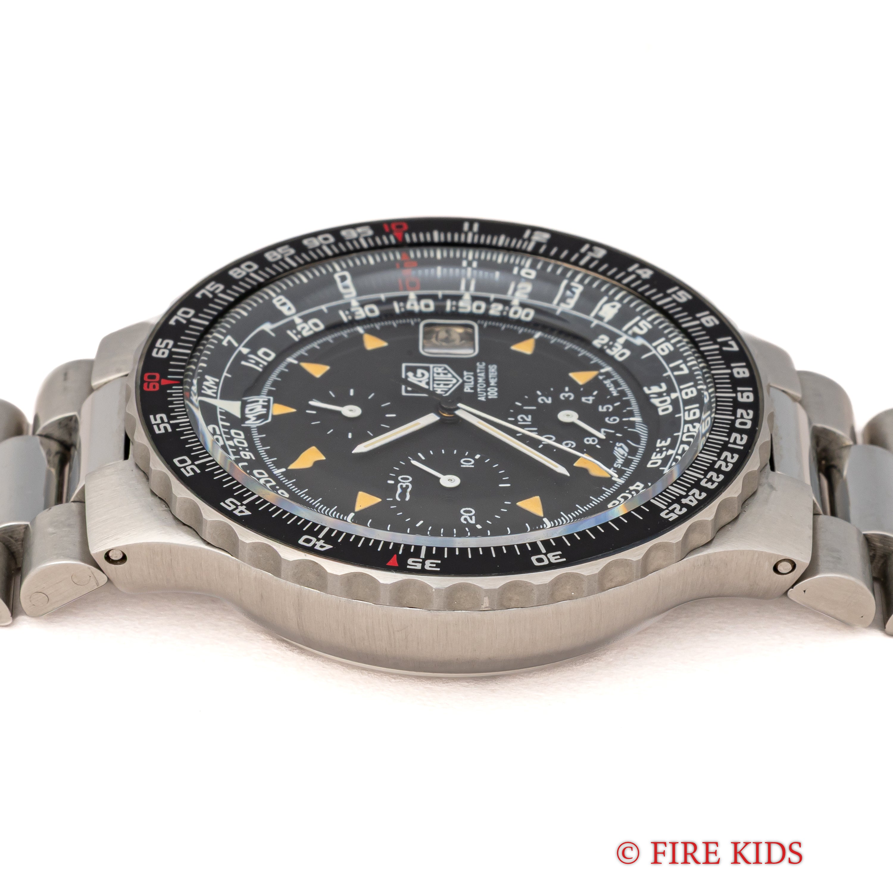 タグ・ホイヤー パイロットクロノグラフ 1980年代製 自動巻クロノグラフ 純正ブレス 箱付