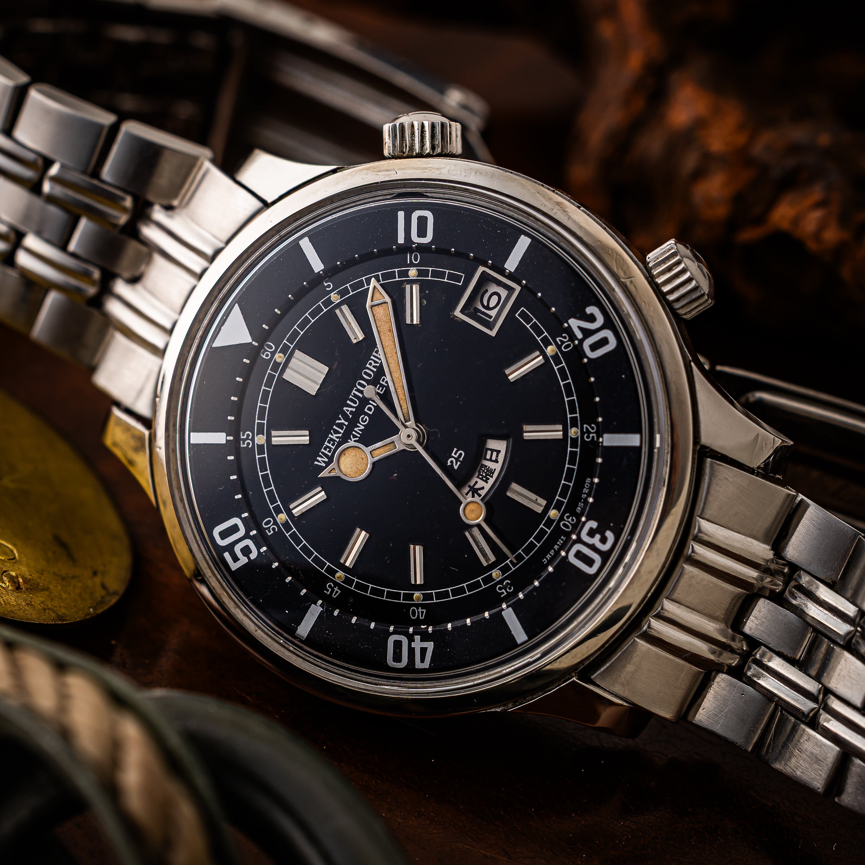 オリエント ウィークリーオートオリエント キングダイバー タコ針 ブレス付き