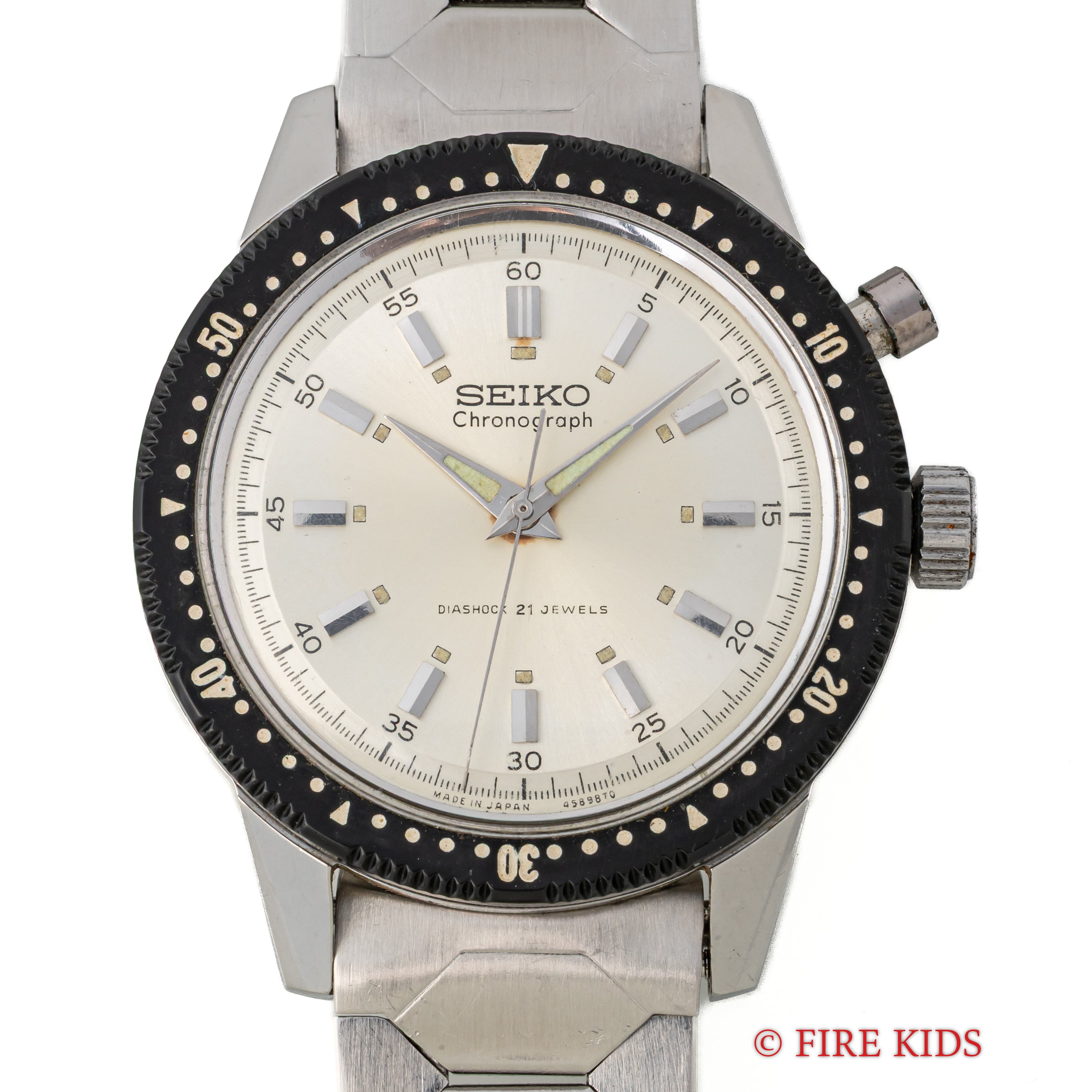セイコー ワンプッシュクロノグラフ 1964年製 Ref.45899 聖火マーク プラベゼル 純正ブレス付き