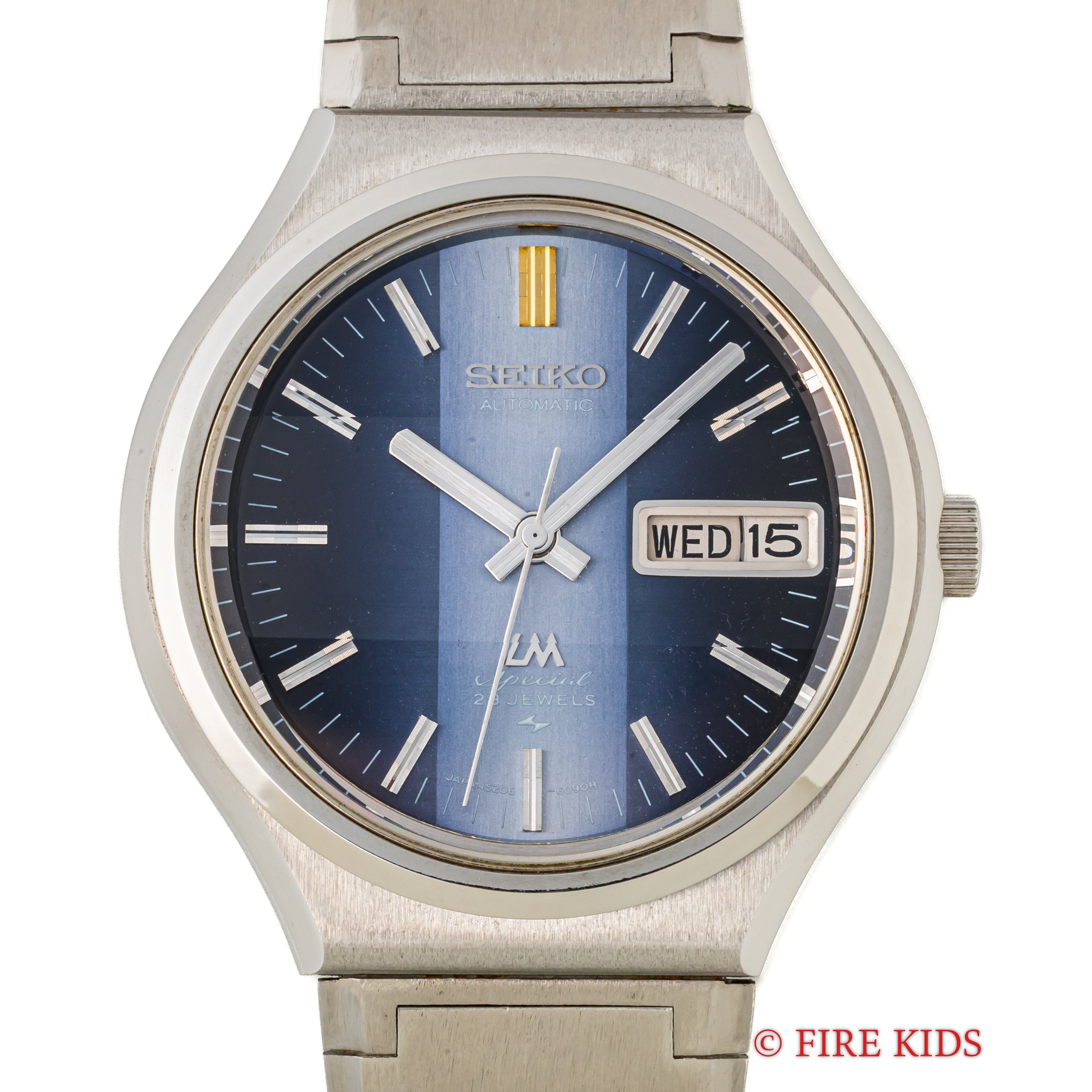 セイコー LMスペシャル 1973年製 Ref.5206-6090 ブルーツートンダイヤル 9面カットガラス 純正ブレス N.O.S