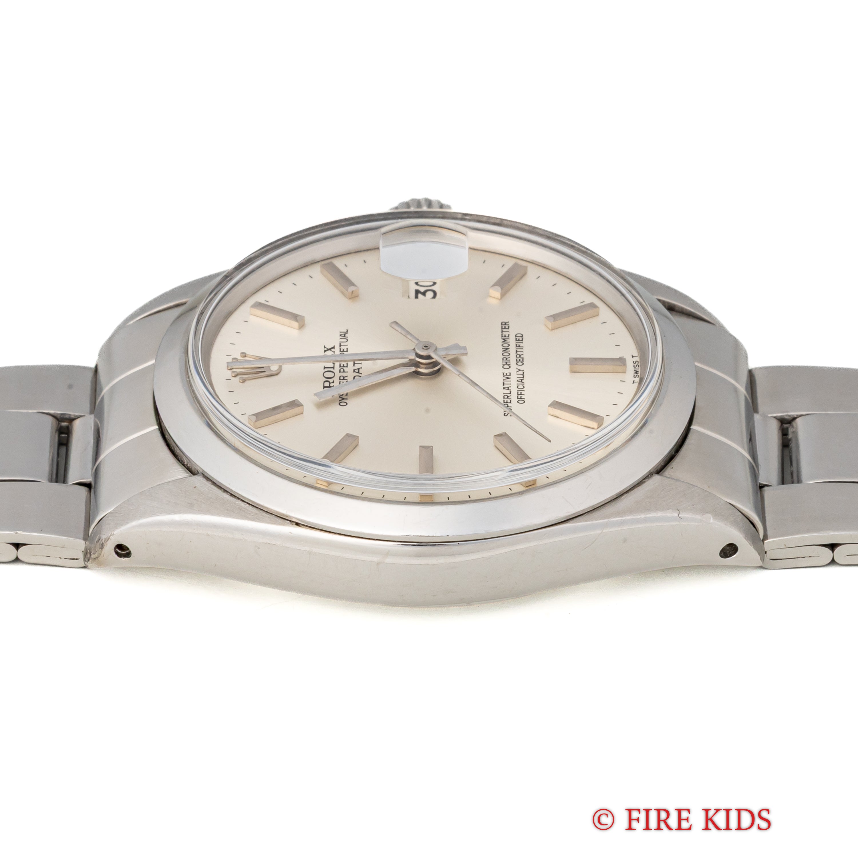 ロレックス 1970年製 オイスターパーペチュアルデイト Ref.1500 シルバーダイヤル 夜光無し