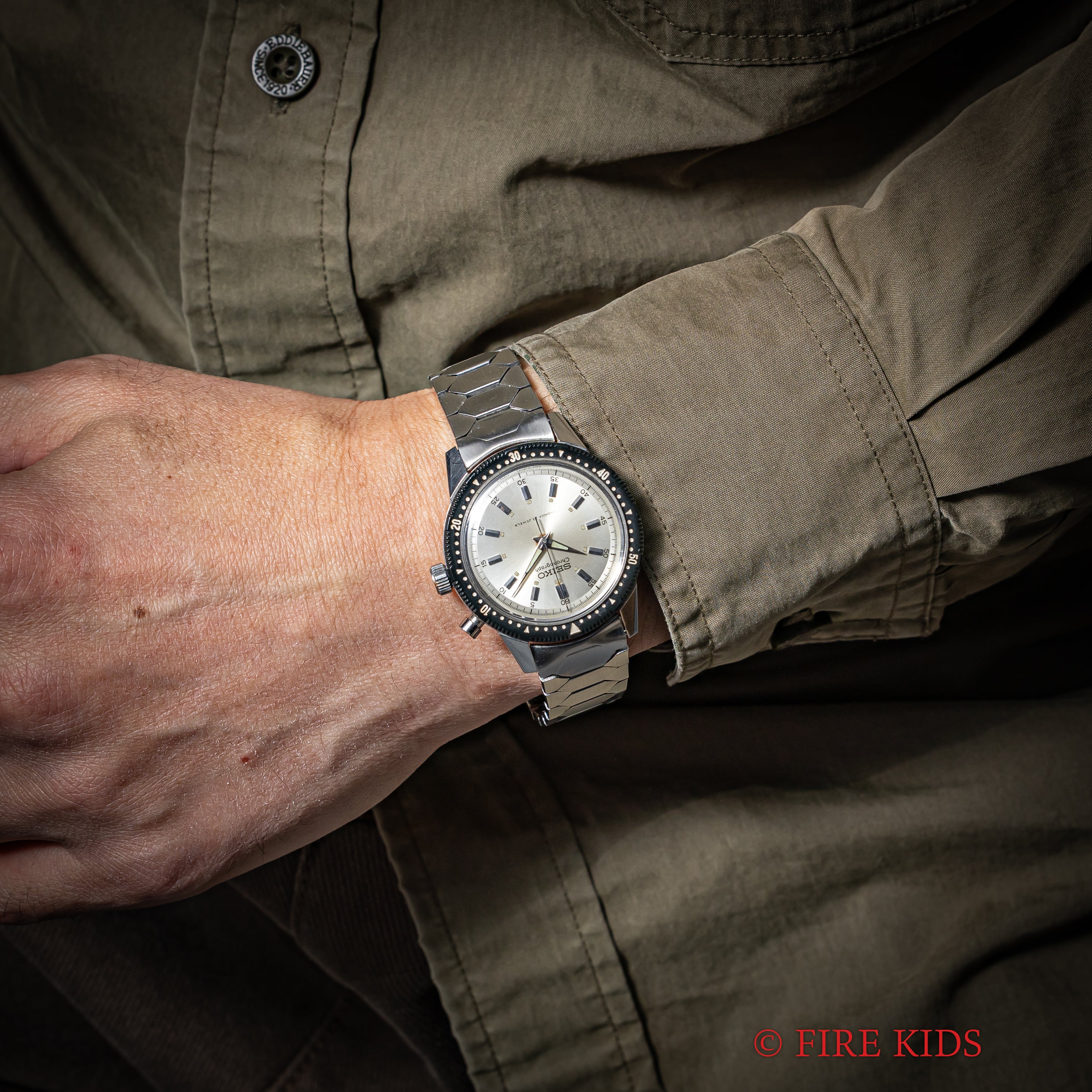 セイコー ワンプッシュクロノグラフ 1964年製 Ref.45899 聖火マーク プラベゼル 純正ブレス付き