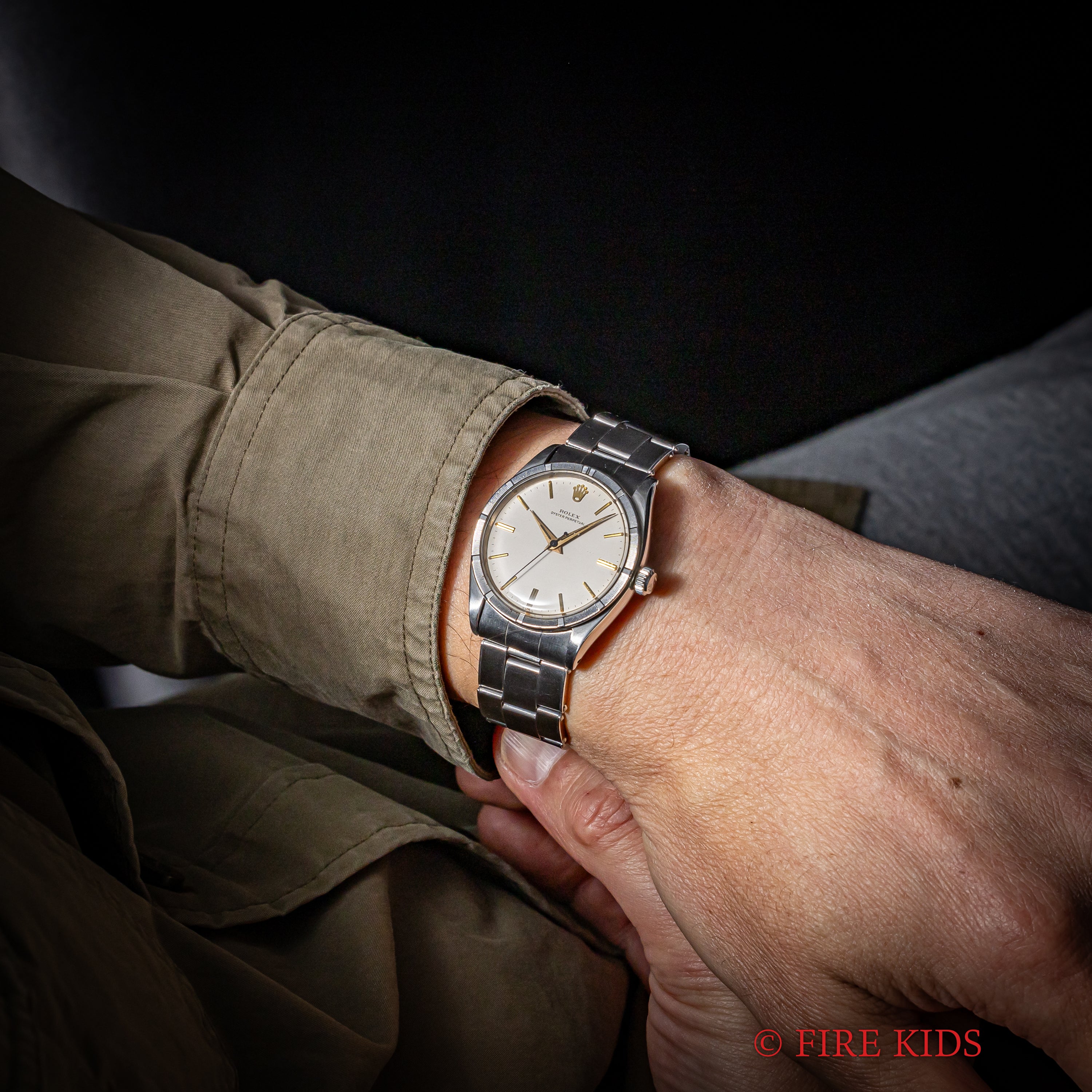 ロレックス オイスターパーペチュアル 1959年製 Ref.1007最初期型 ホワイトダイヤル 純正リベットブレス