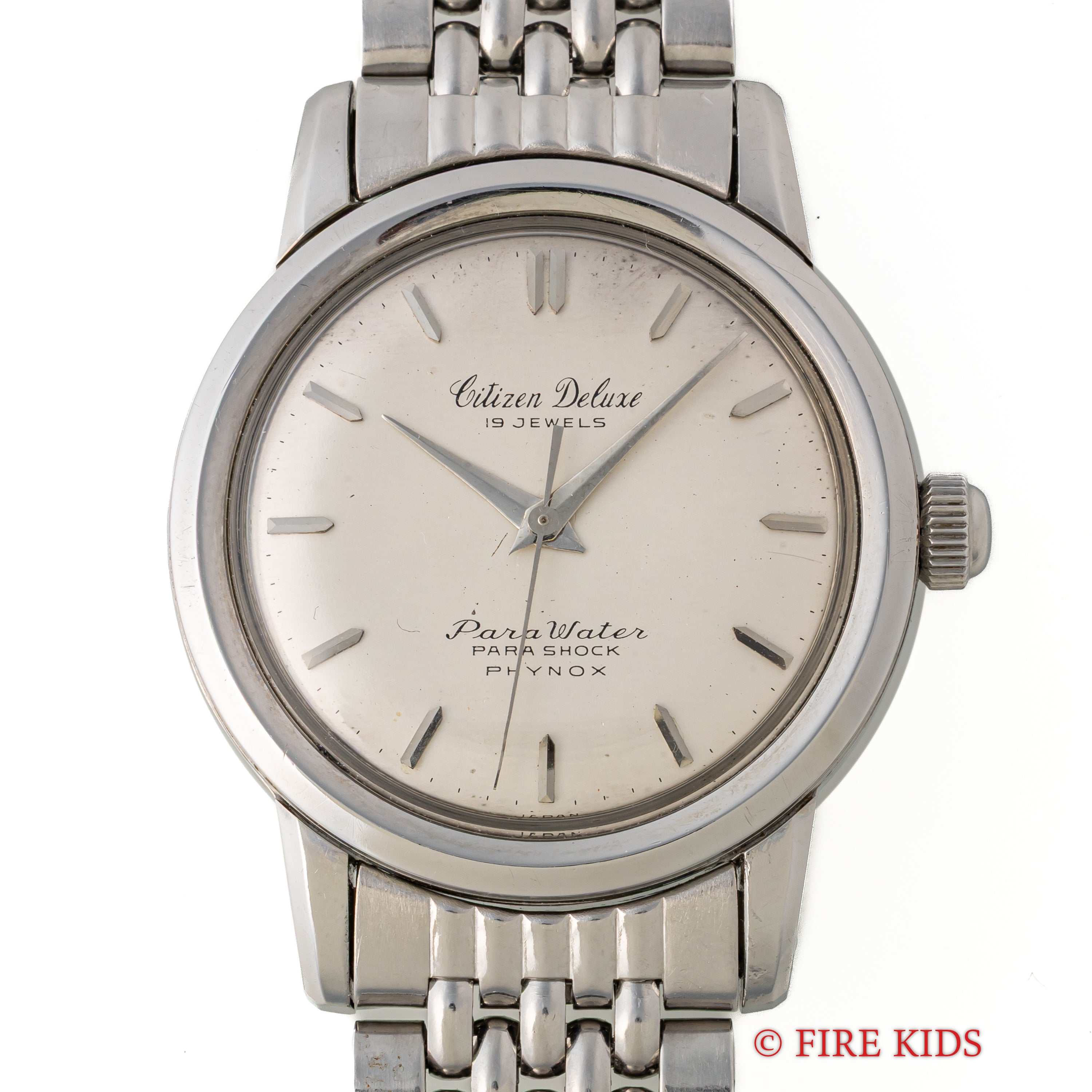 シチズン デラックス 1962年製 ラウンド ブレス付き 手巻き パラウォーター 防水スナップ