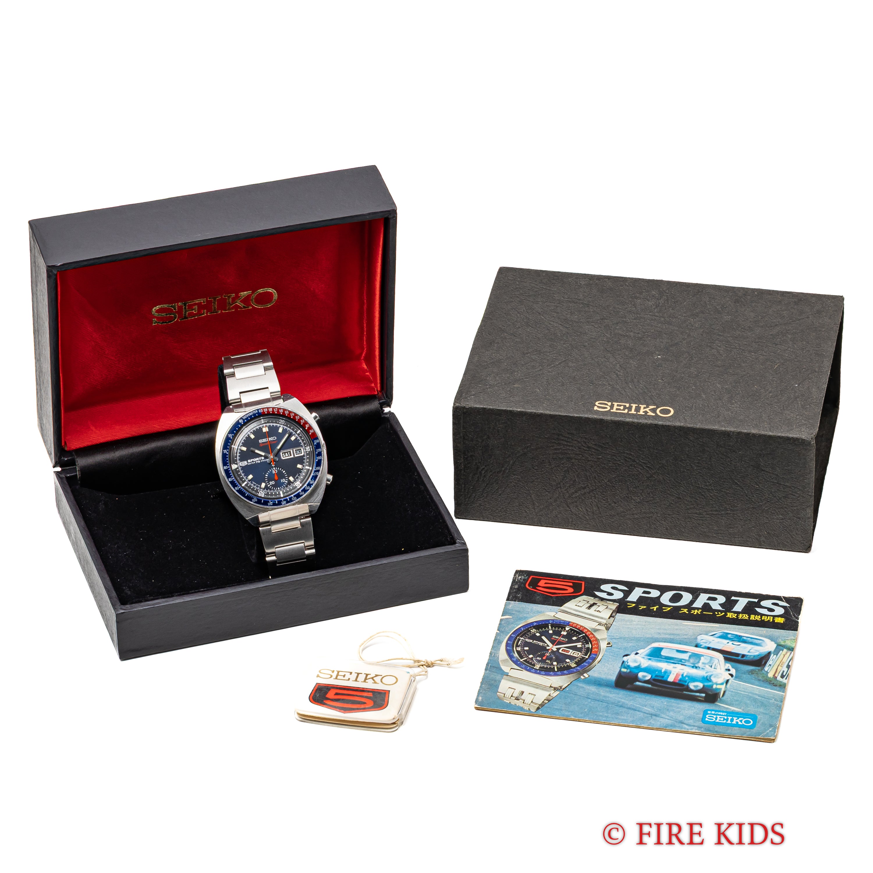 セイコー 1969年製 5スポーツ スピードタイマー Ref.6139-6000 クロノグラフ 箱、タグ、取扱説明書付き