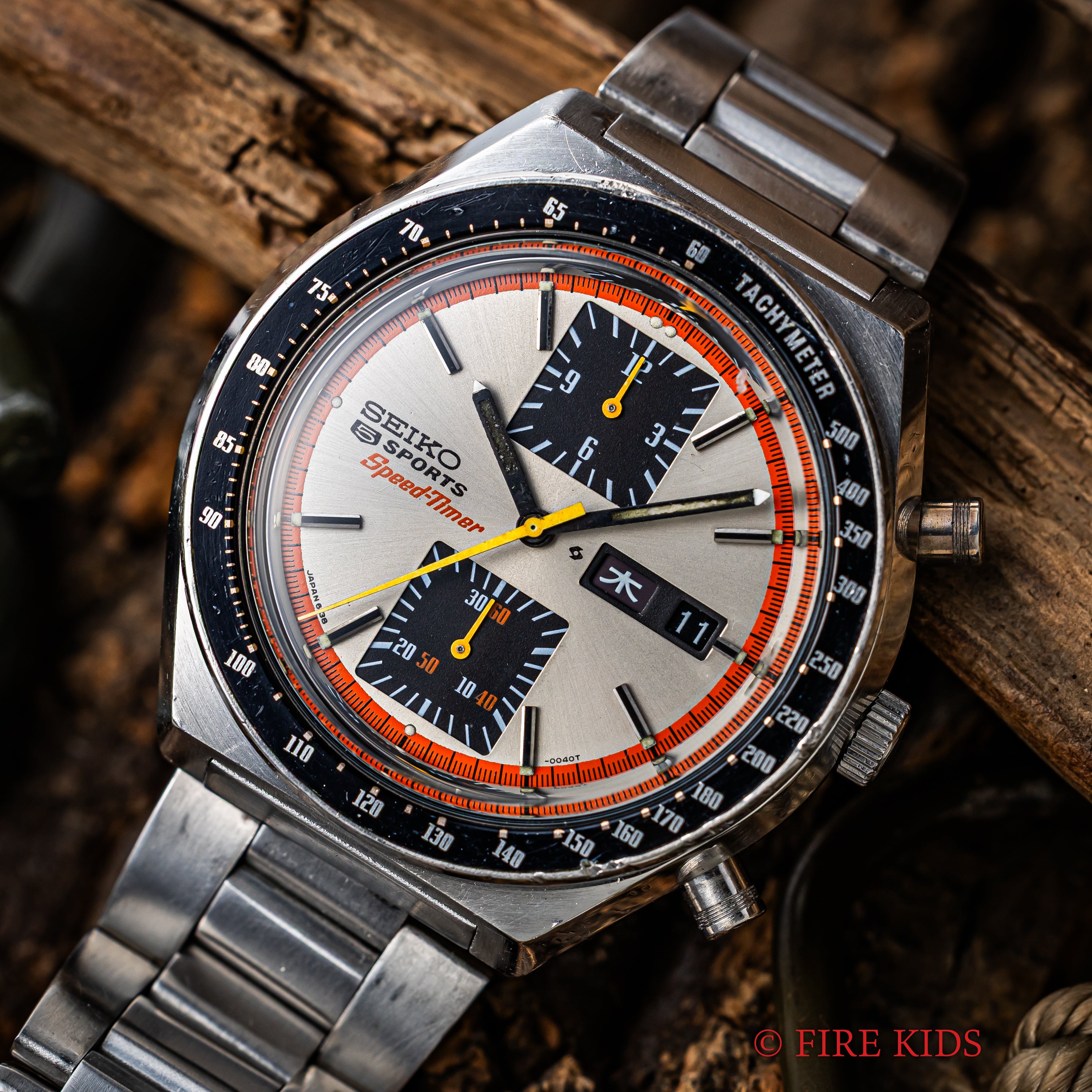 セイコー スピードタイマー 角目 1975年製 クロノグラフ Ref.6138-0030 純正ブレス付き