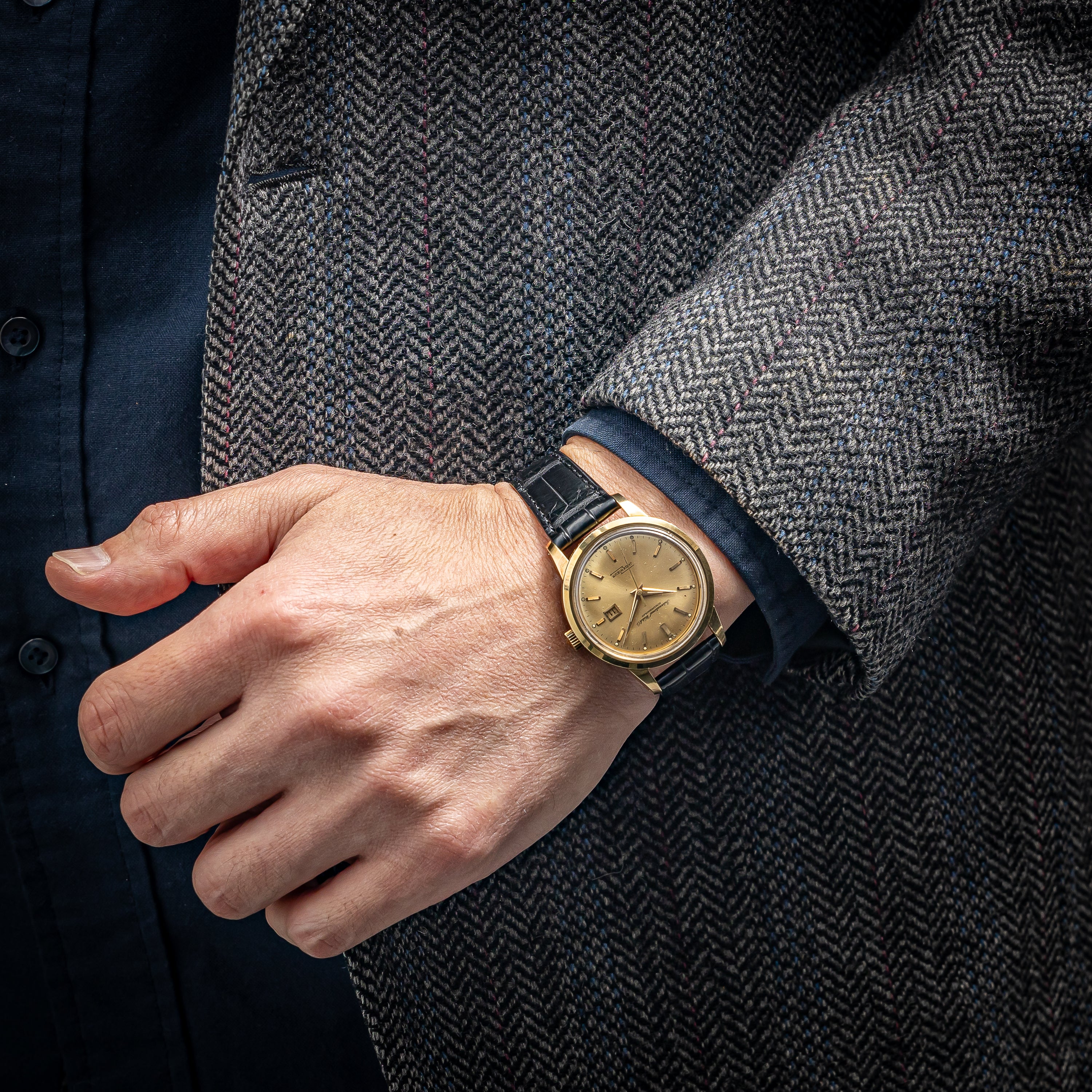 IWC 14金無垢インヂュニア 1963年製 Ref.766A バックステン ペラトン式自動巻Cal.8531 純正尾錠付き