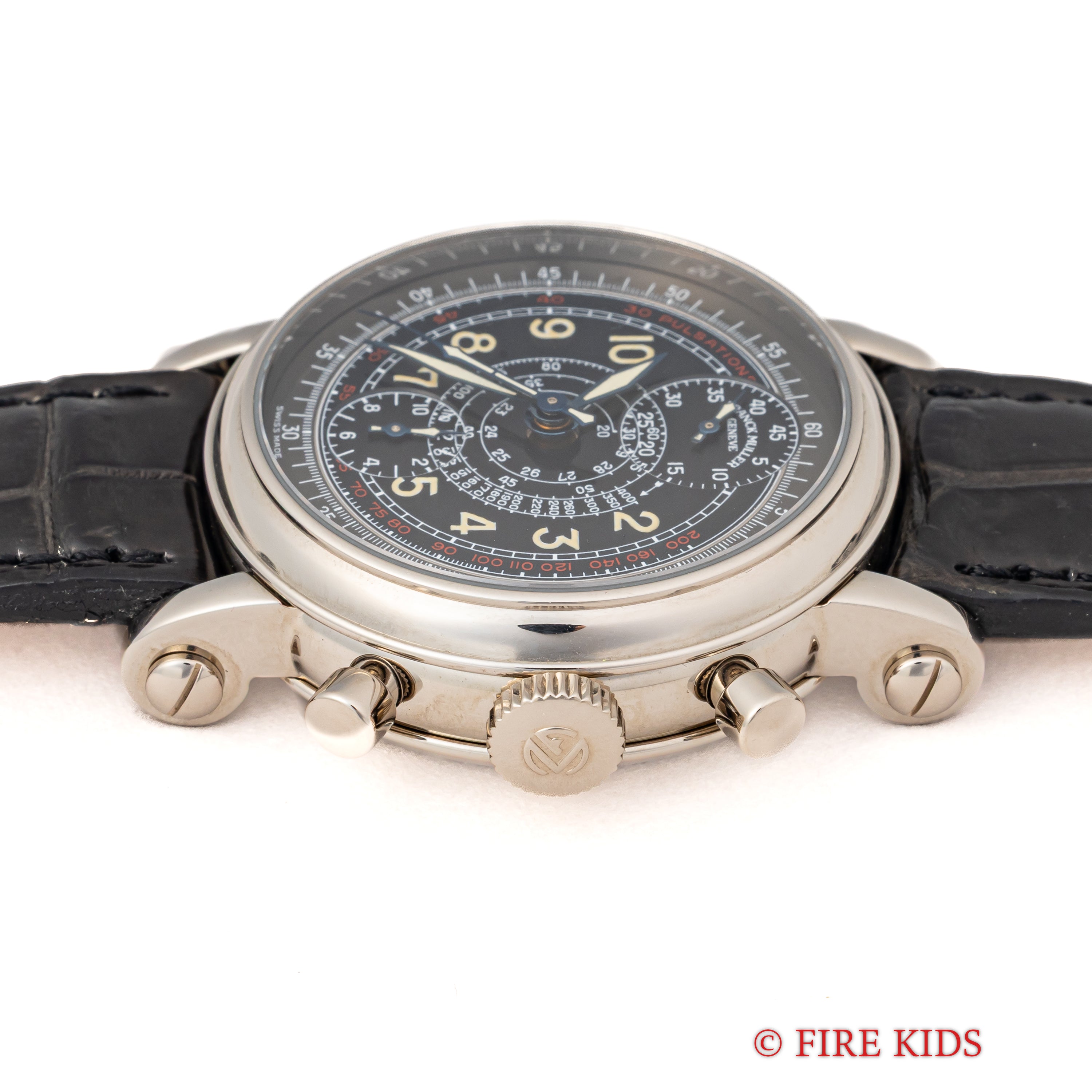 フランク・ミュラー 1999年ギャラ 18金無垢ホワイトゴールド バーティカルクロノグラフ 自動巻 36mm 7000 CC S 3645