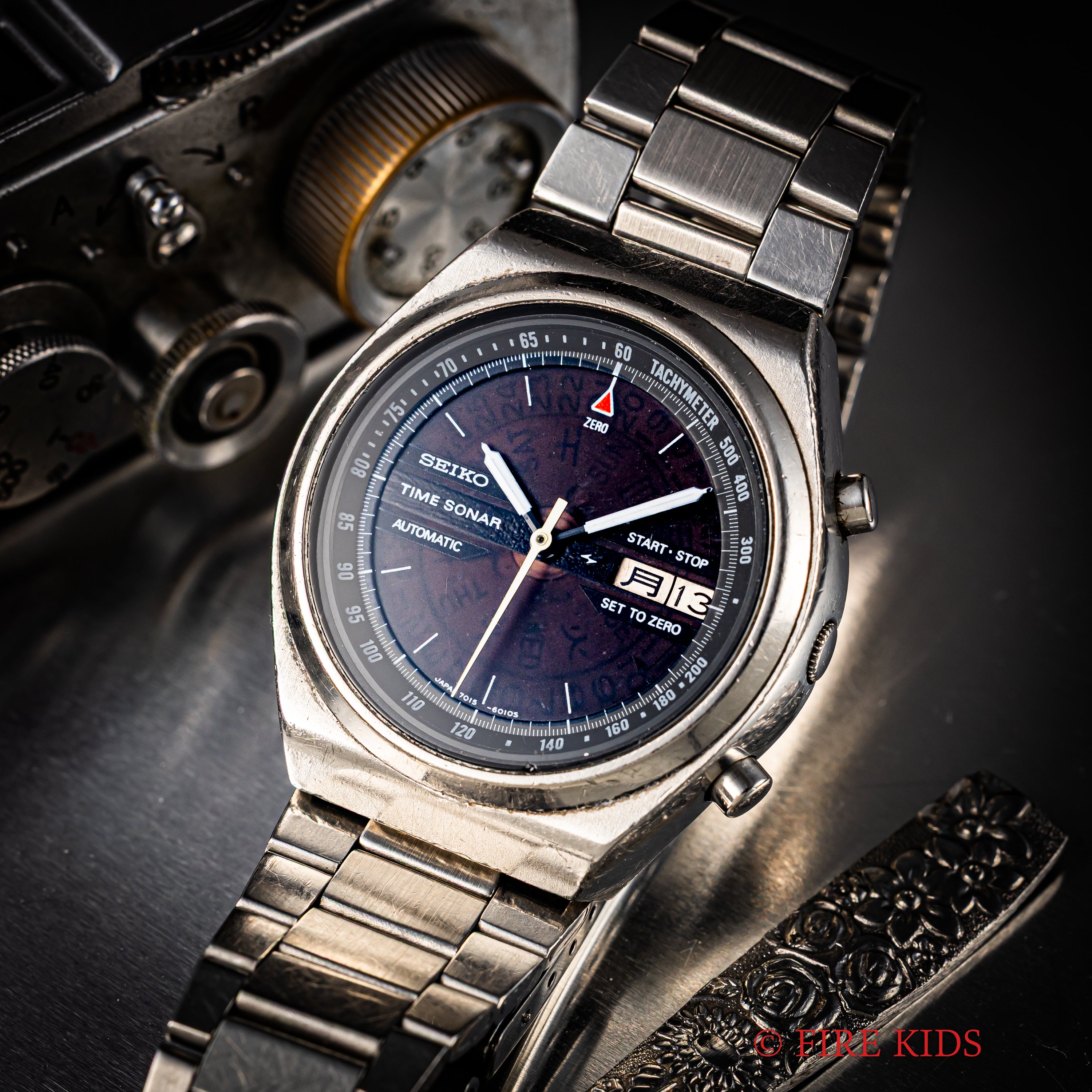 セイコー タイムソナー 1970年代製 Ref.7015-6010 両面スケルトン 自動巻クロノグラフ