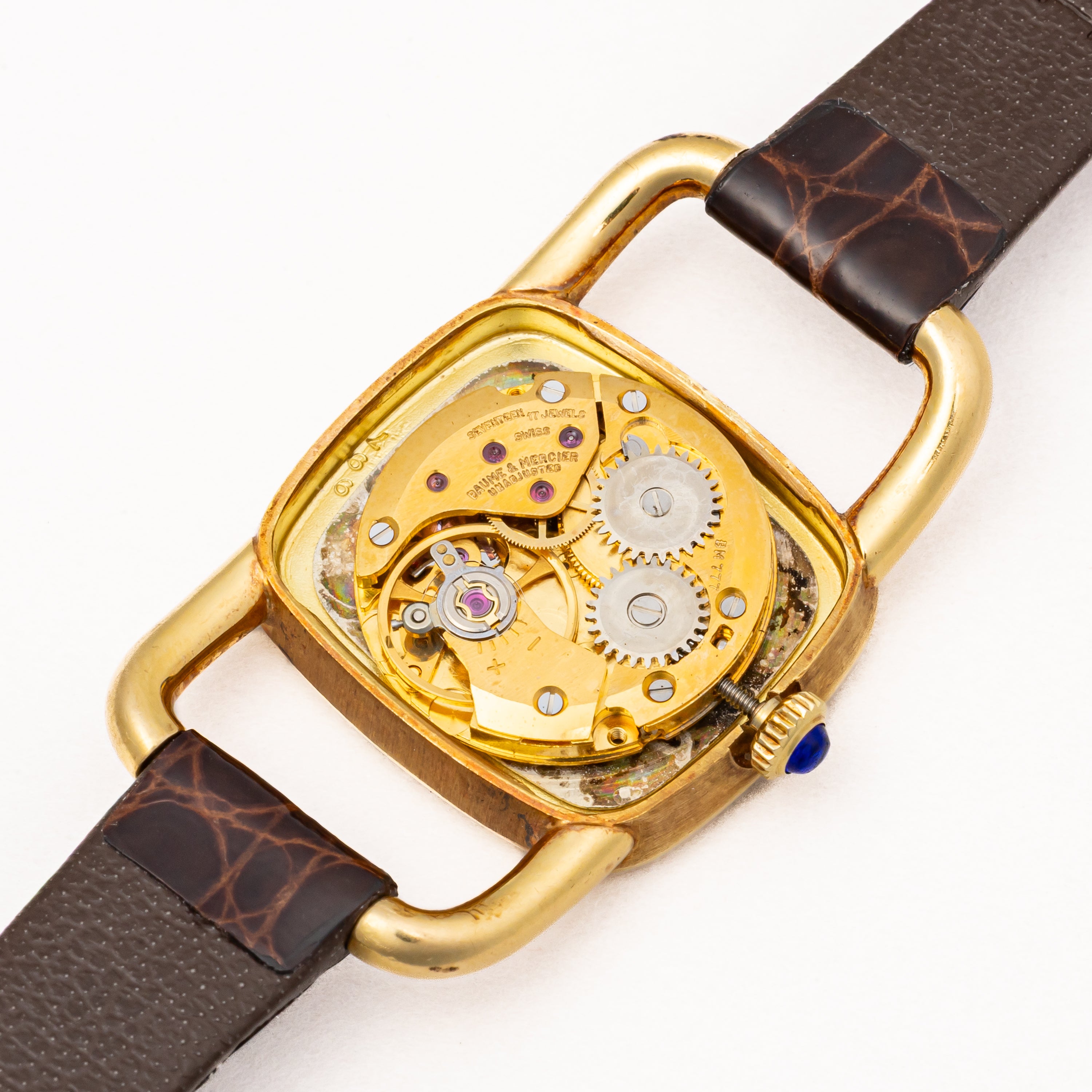 ボーム&メルシエ 1970年代製 18金無垢イエローゴールド エトリエデザイン 手巻き ホワイトローマンダイヤル