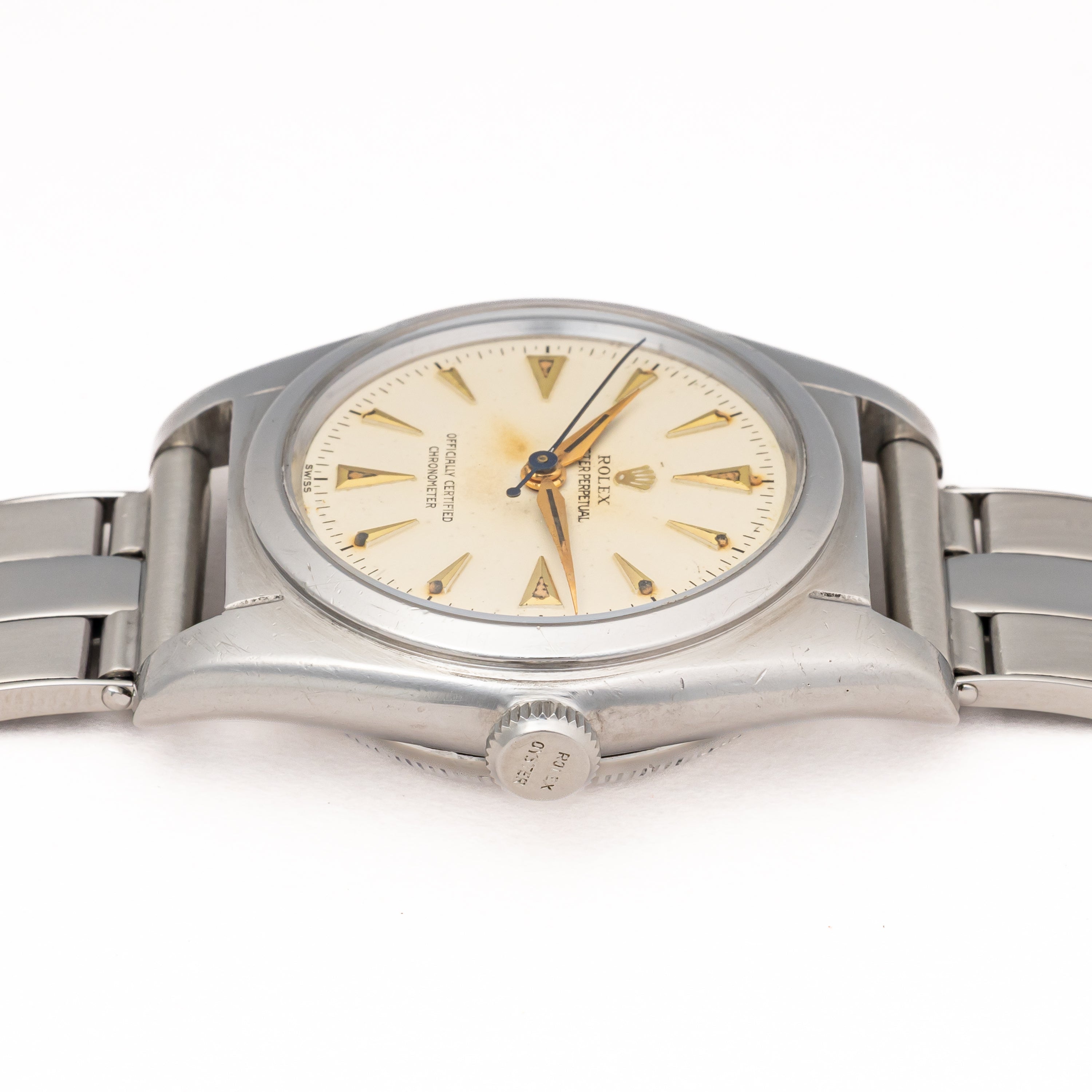 ロレックス バブルバック Ref.2940 1945年製 アルファハンド クサビインデックス 自動巻 社外ブレス