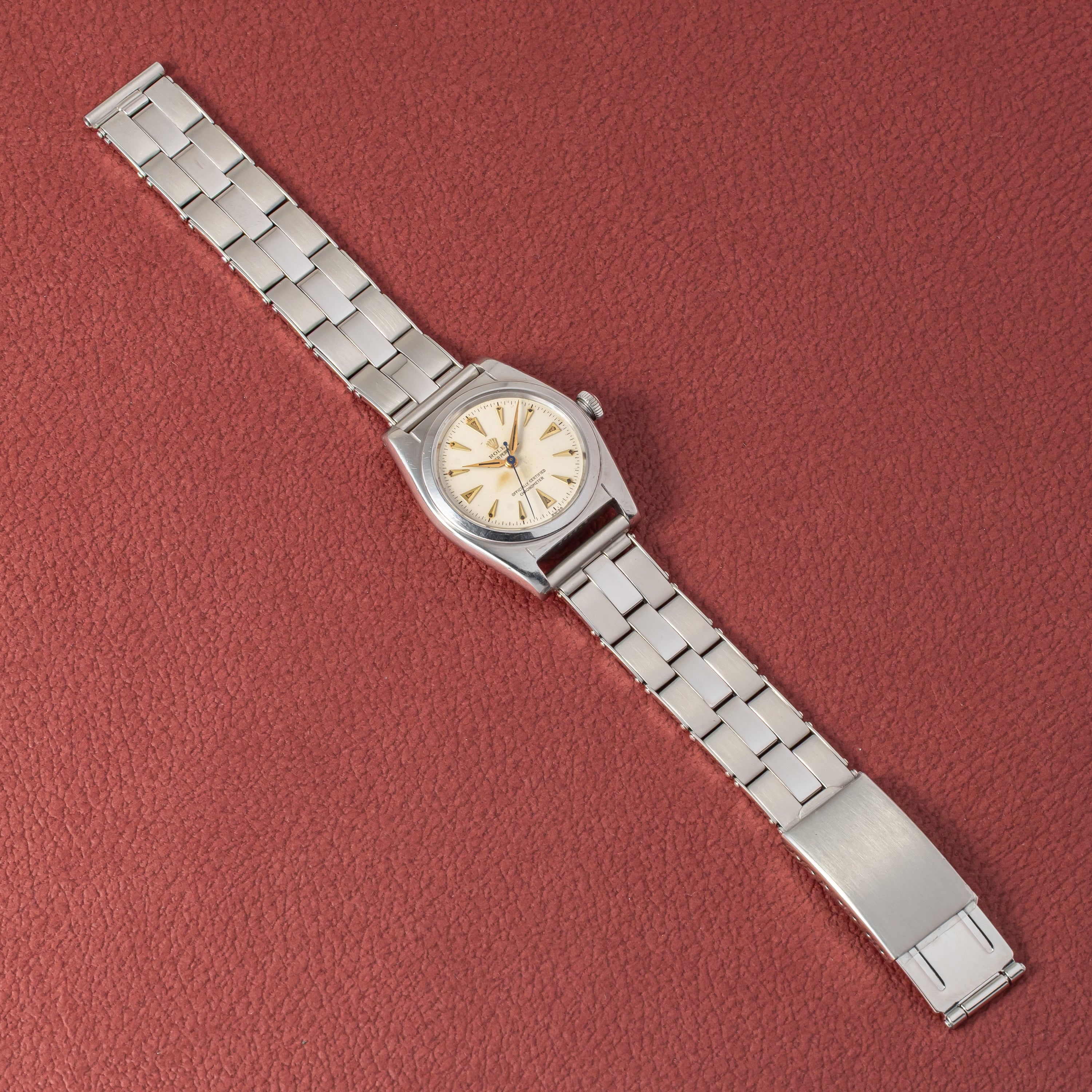 ロレックス バブルバック Ref.2940 1945年製 アルファハンド クサビインデックス 自動巻 社外ブレス