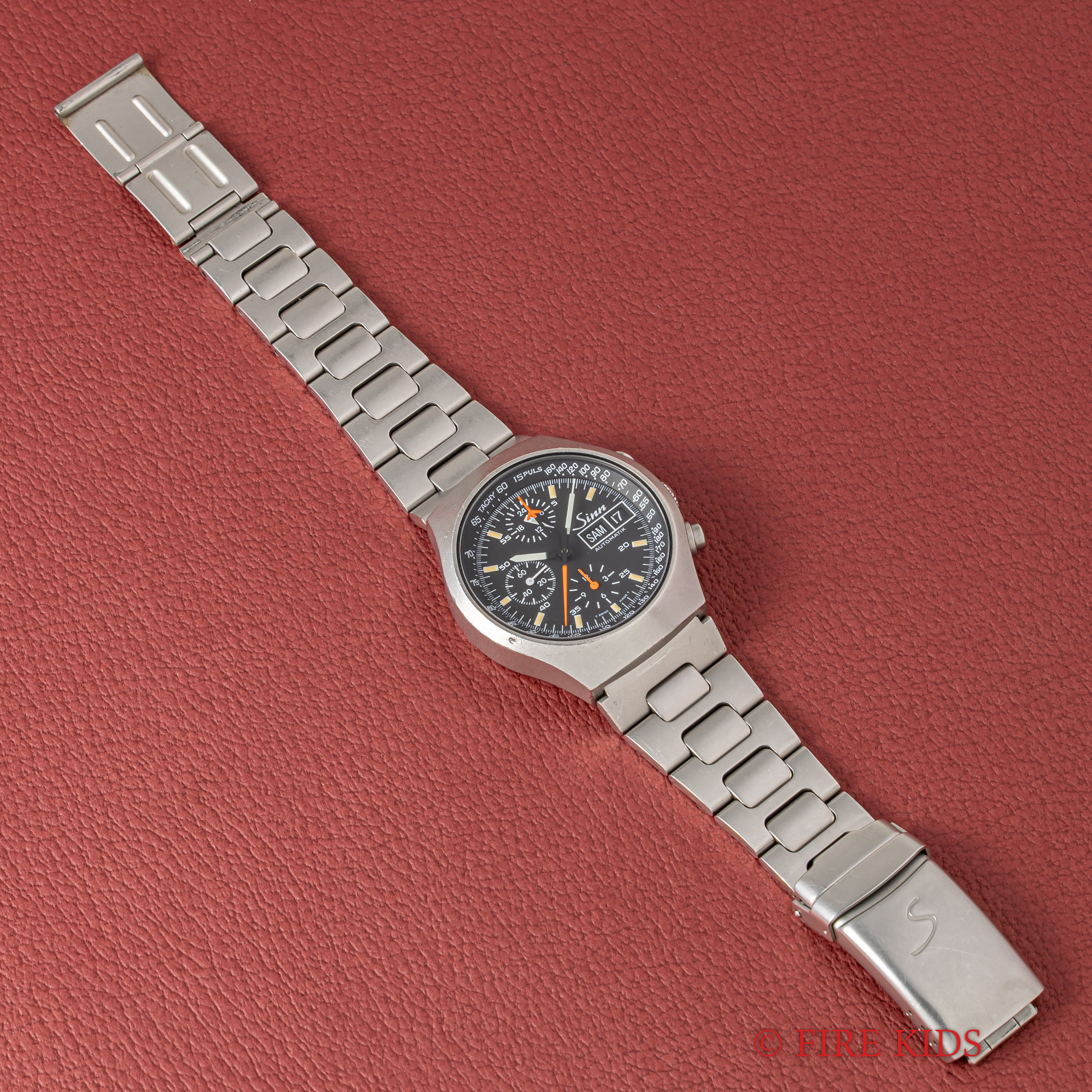 ジン クロノグラフ 157.M 2000年発行ギャラ(平成12年)自動巻 Cal.レマニア5100 純正ブレス 箱ギャラ