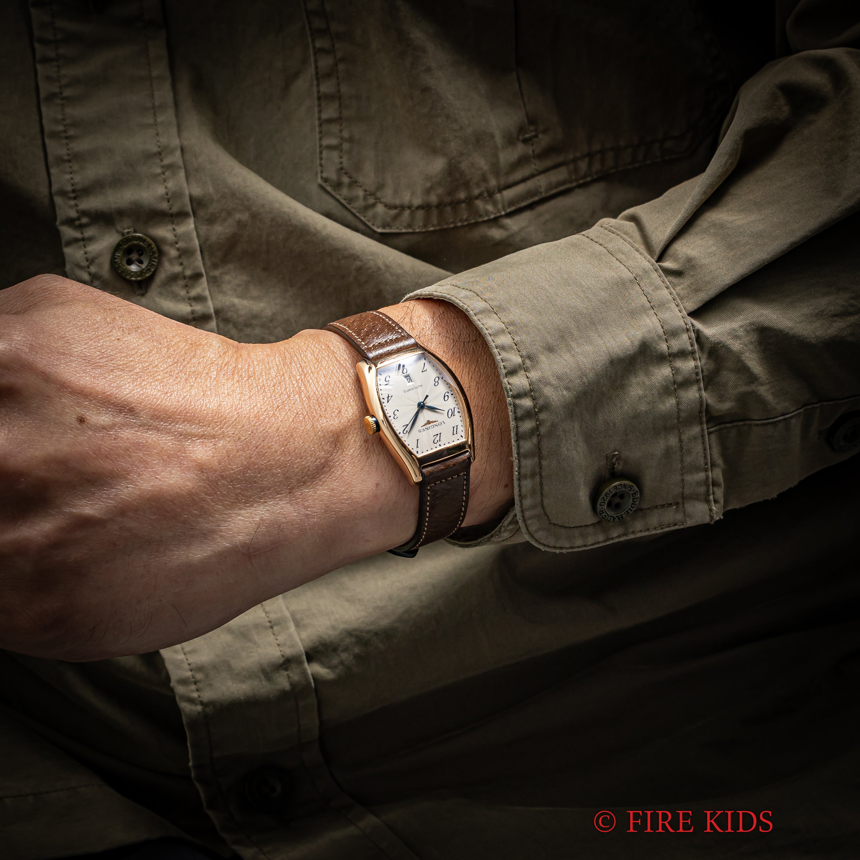 ロンジン エヴィデンツァ 1990年代製 18金無垢ピンクゴールド トノー型 純正GF尾錠付き 箱、ギャラ付き