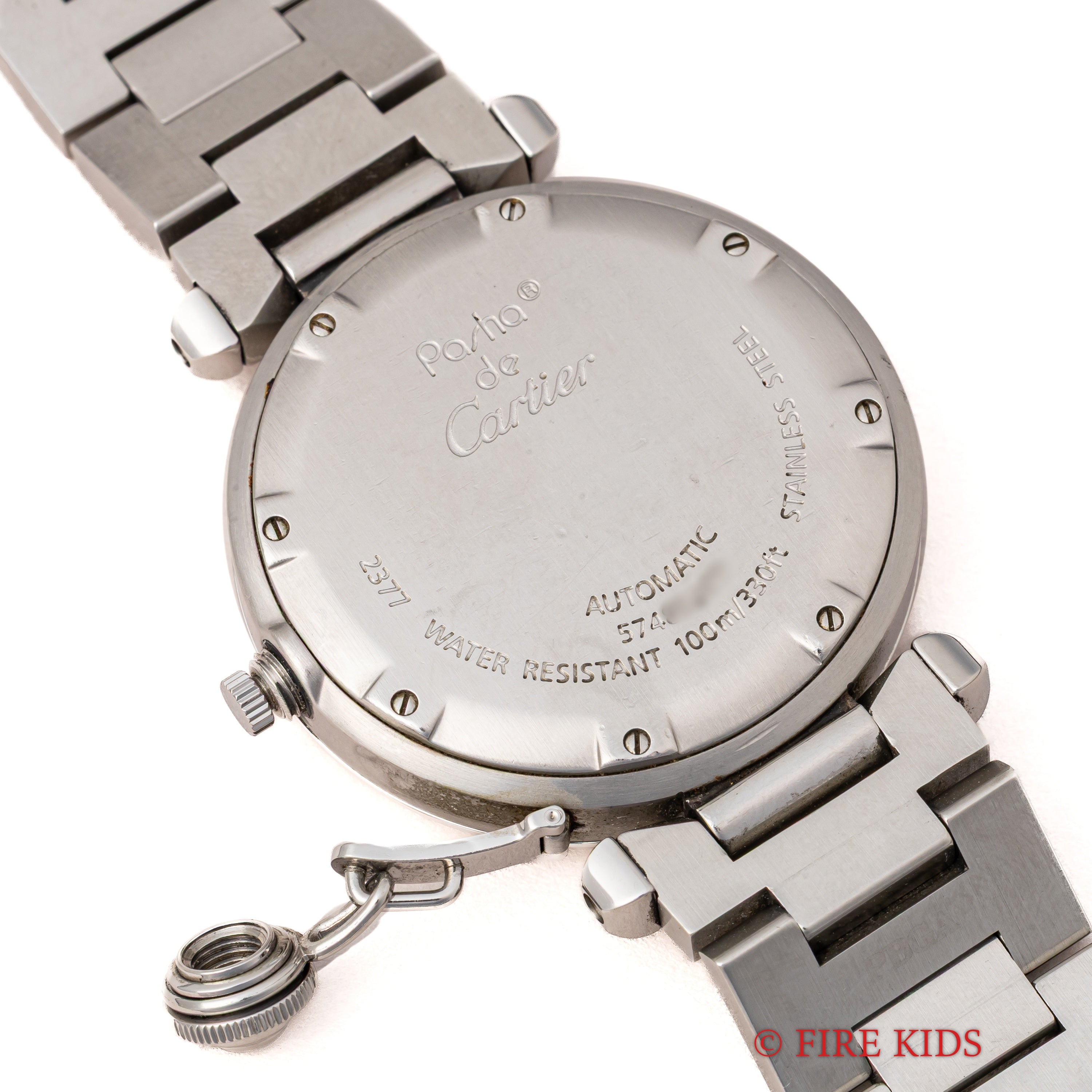 カルティエ パシャC メリディアン 2001年発行ギャラ Ref.2377 GMT シルバーダイヤル ギャラ付き