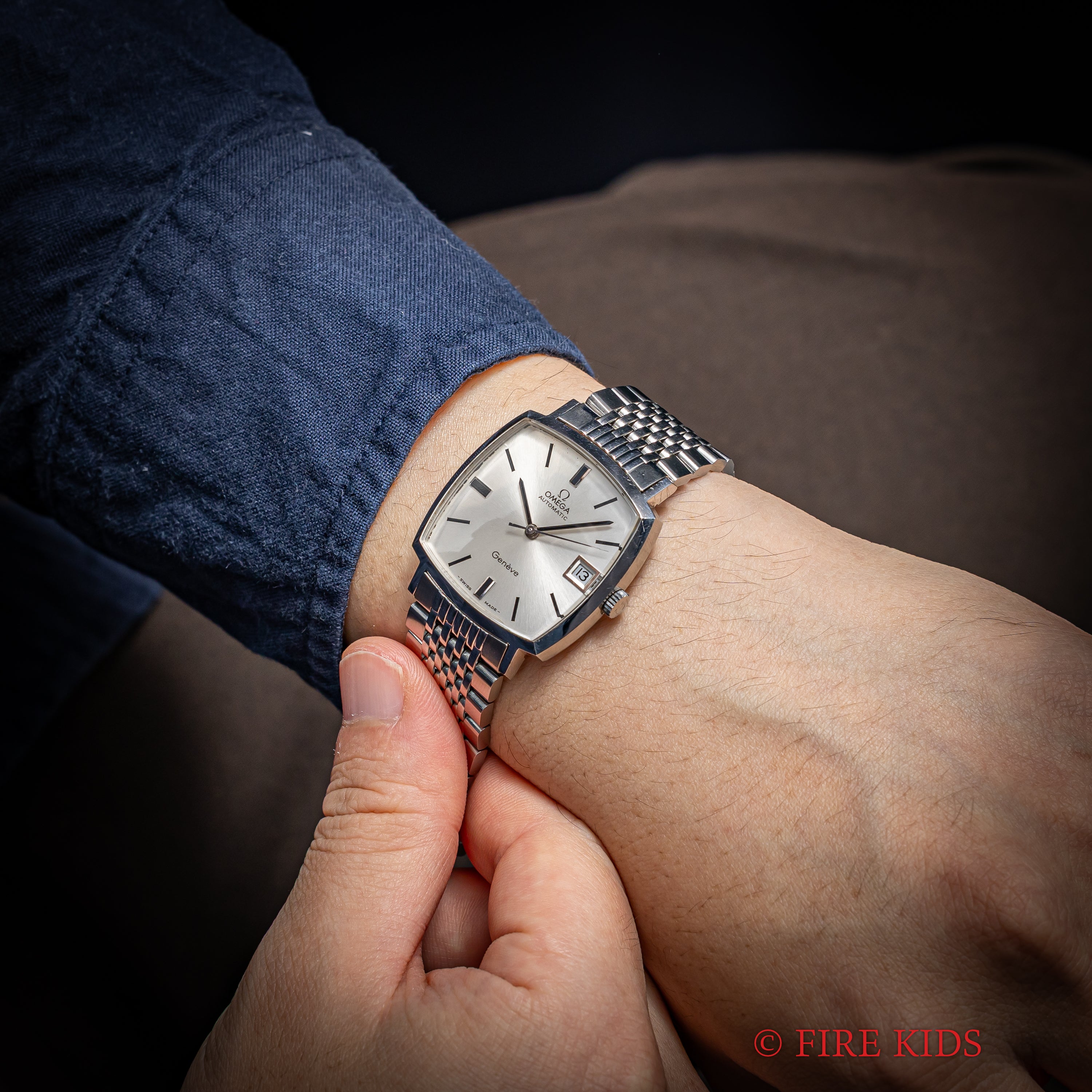 オメガ ジュネーブ 自動巻き スクエア 純正ブレス付き Ref.166.0010 1972年製 Cal.565