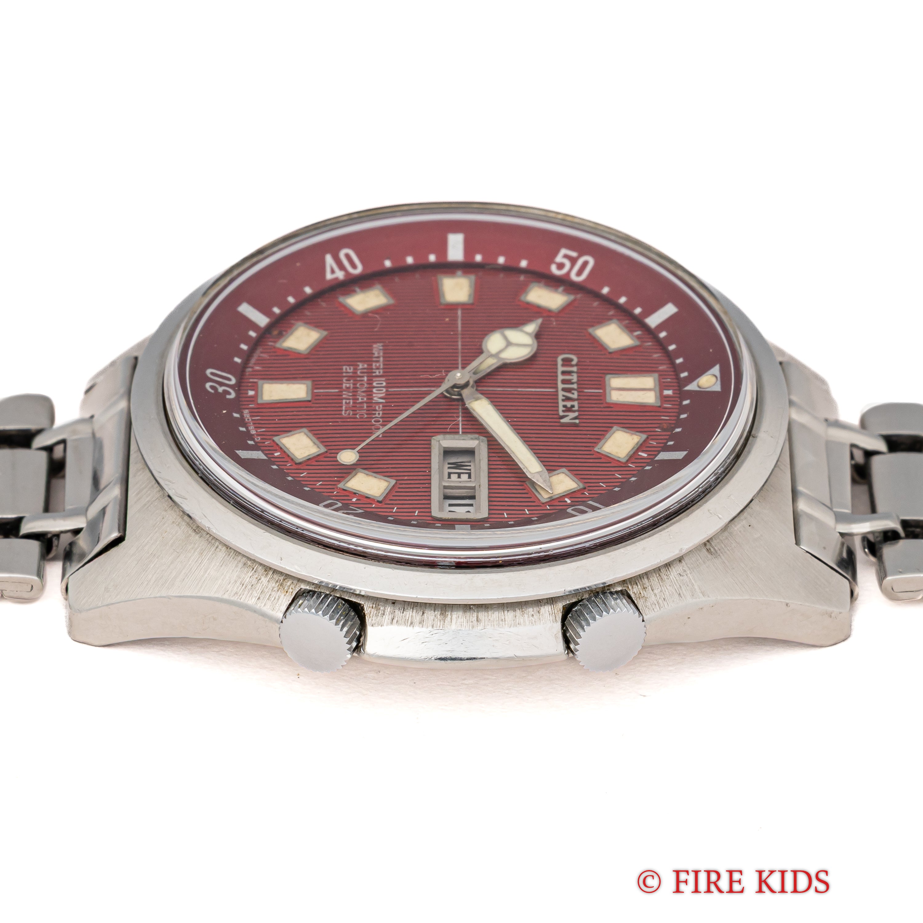 シチズン セブンスター レッドダイヤル 1969年製 ダイバーズウオッチ デイデイト 純正ブレス