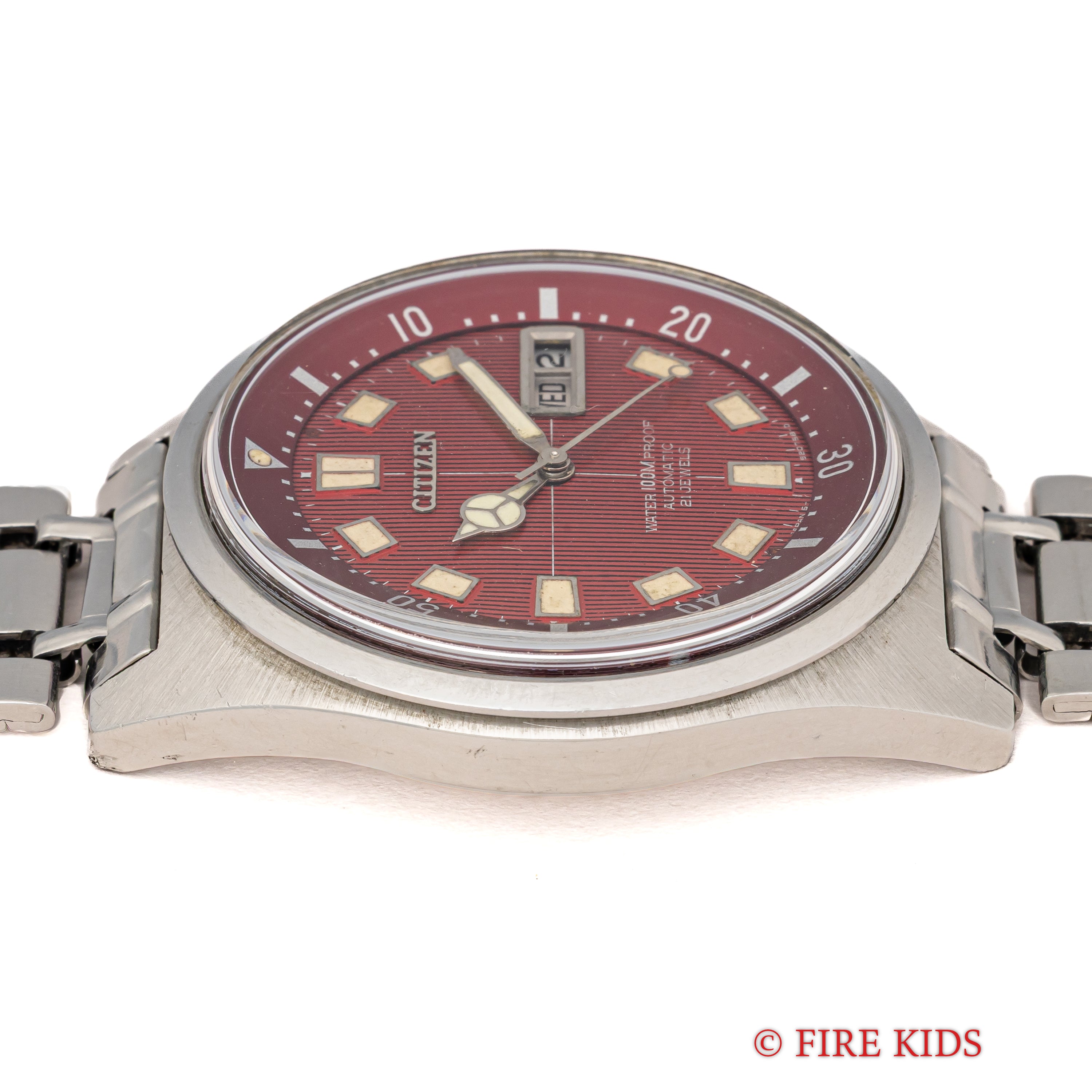 シチズン セブンスター レッドダイヤル 1969年製 ダイバーズウオッチ デイデイト 純正ブレス