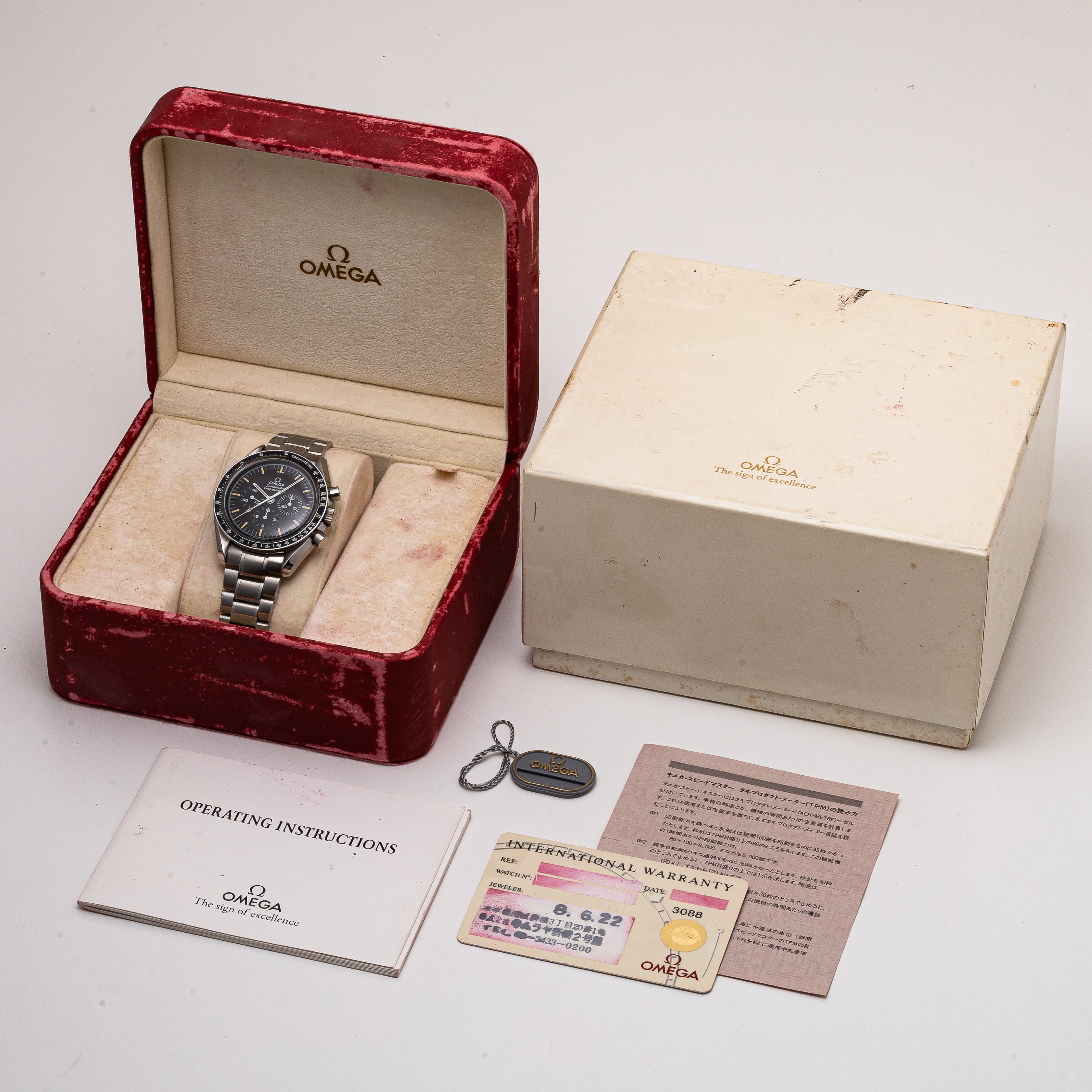 オメガ スピードマスター プロフェッショナル 1997年製 Ref.3450808 裏スケルトン 箱、ギャラ付き