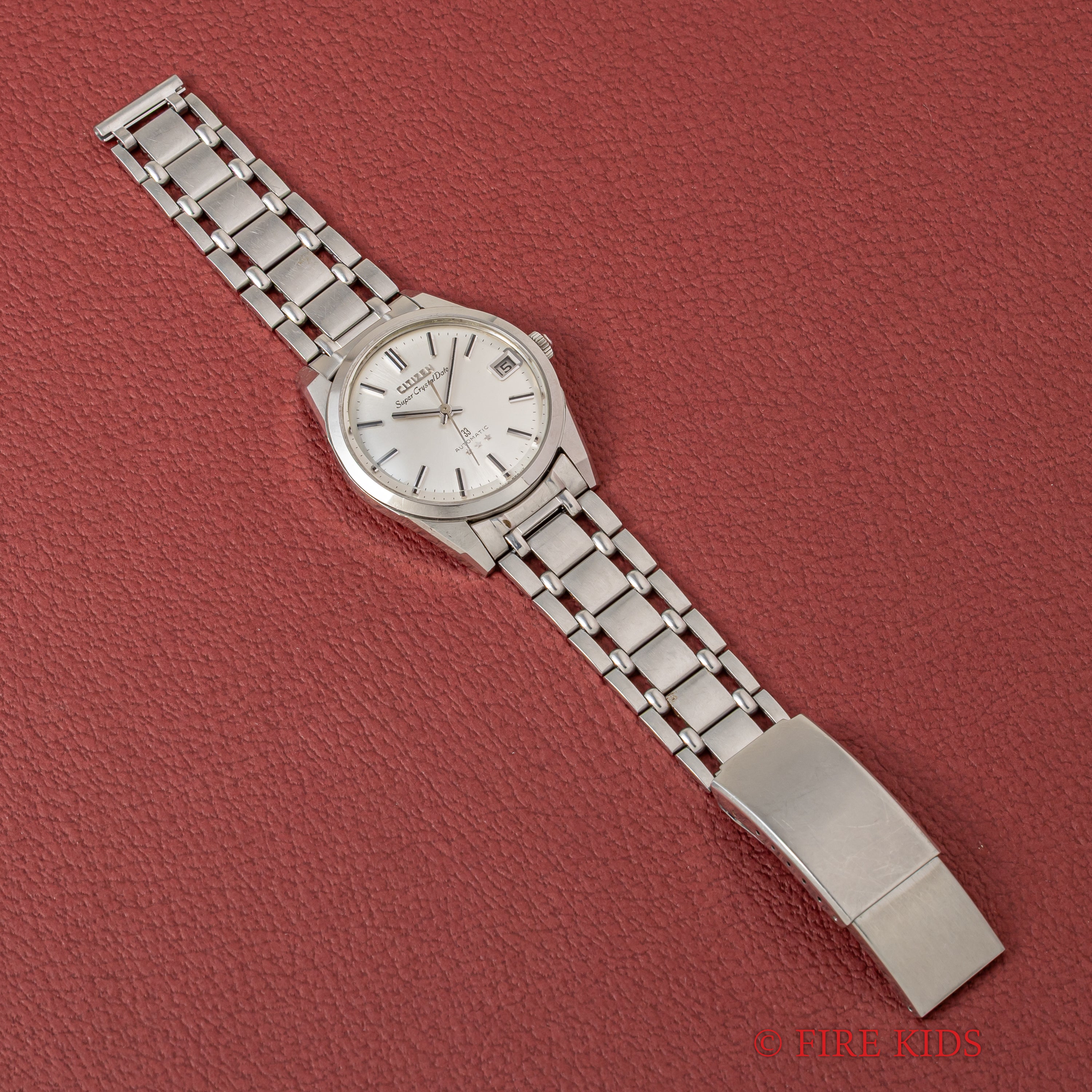 シチズン スーパークリスタルデイト 自動巻き Ref.AUDS 2803-Y GN 1967年製 33石 クリスタルガラス 純正ブレス付き