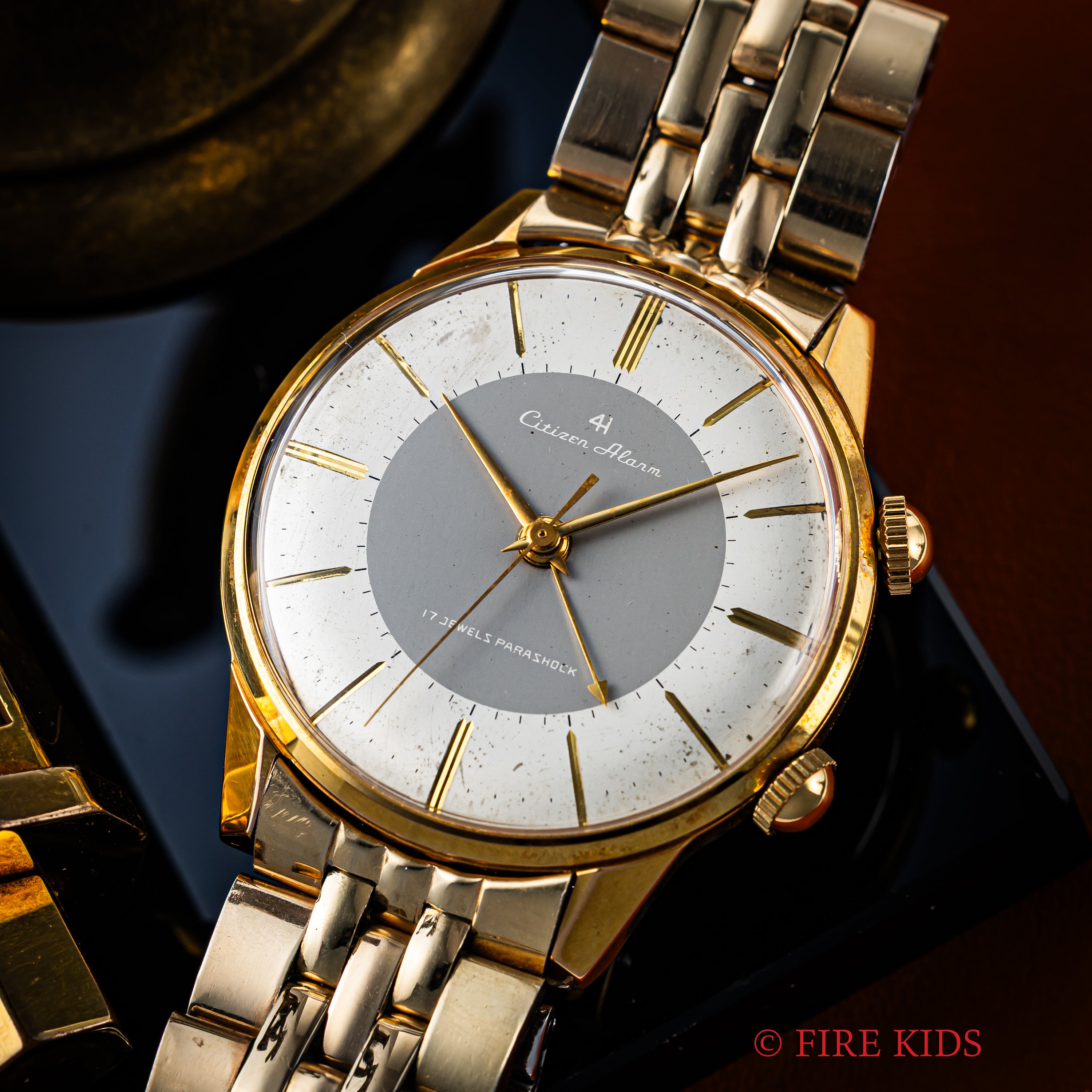 シチズン 4Hアラーム 1965年製 希少ブレス付き 手巻き CGPケース 純正尾錠付き