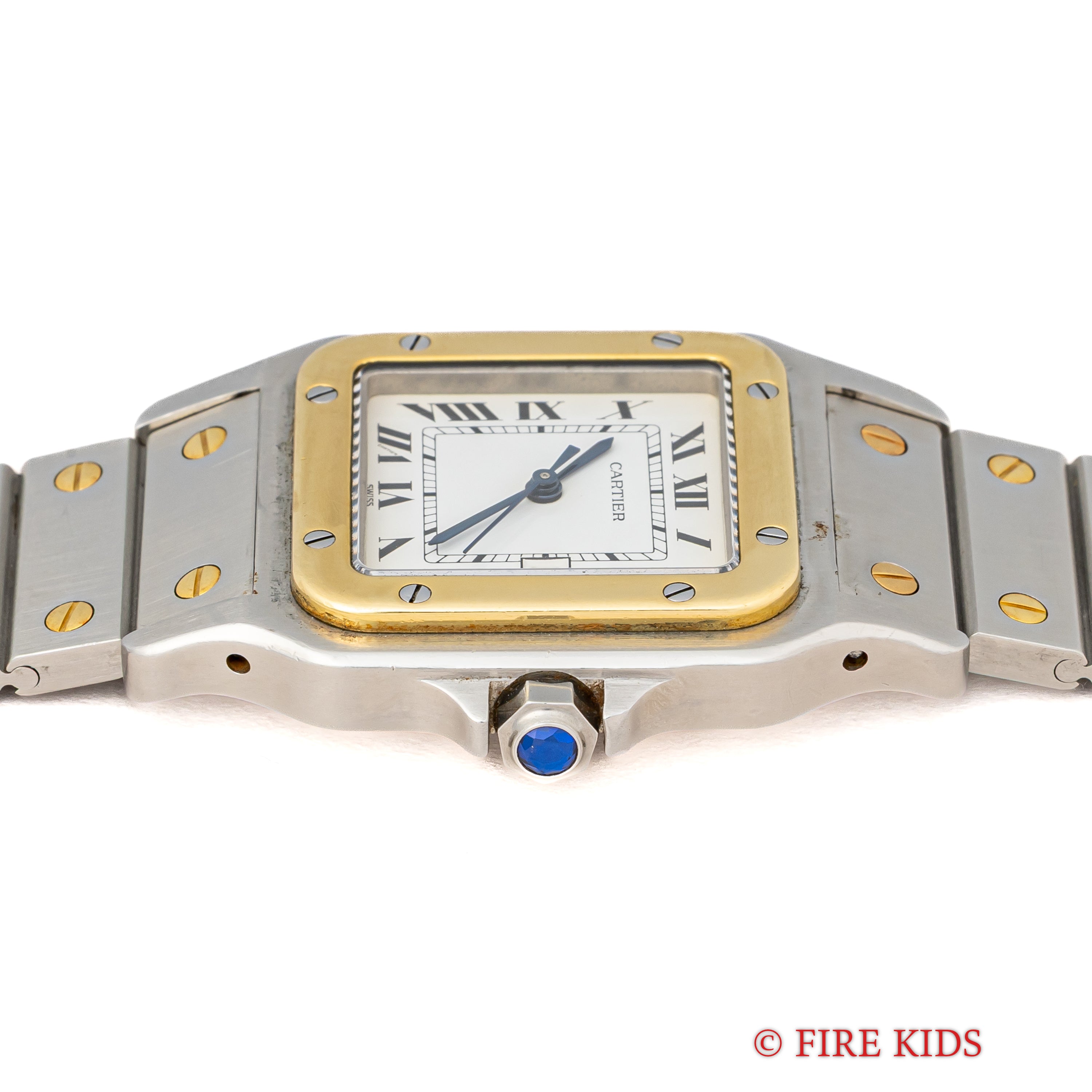 カルティエ サントス LMサイズ コンビ 自動巻き 1980年代製 ホワイトローマンダイヤル