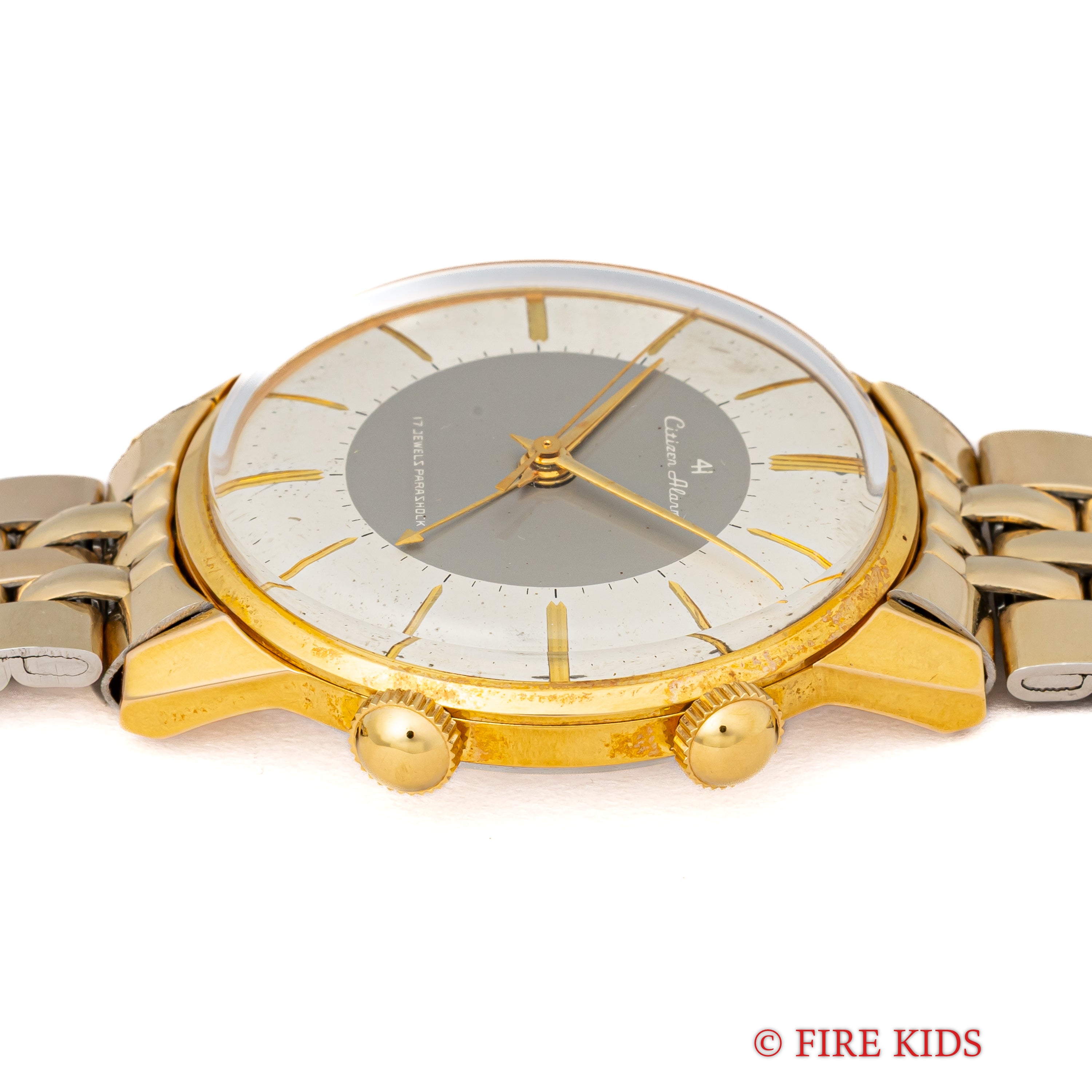 シチズン 4Hアラーム 1965年製 希少ブレス付き 手巻き CGPケース 純正尾錠付き