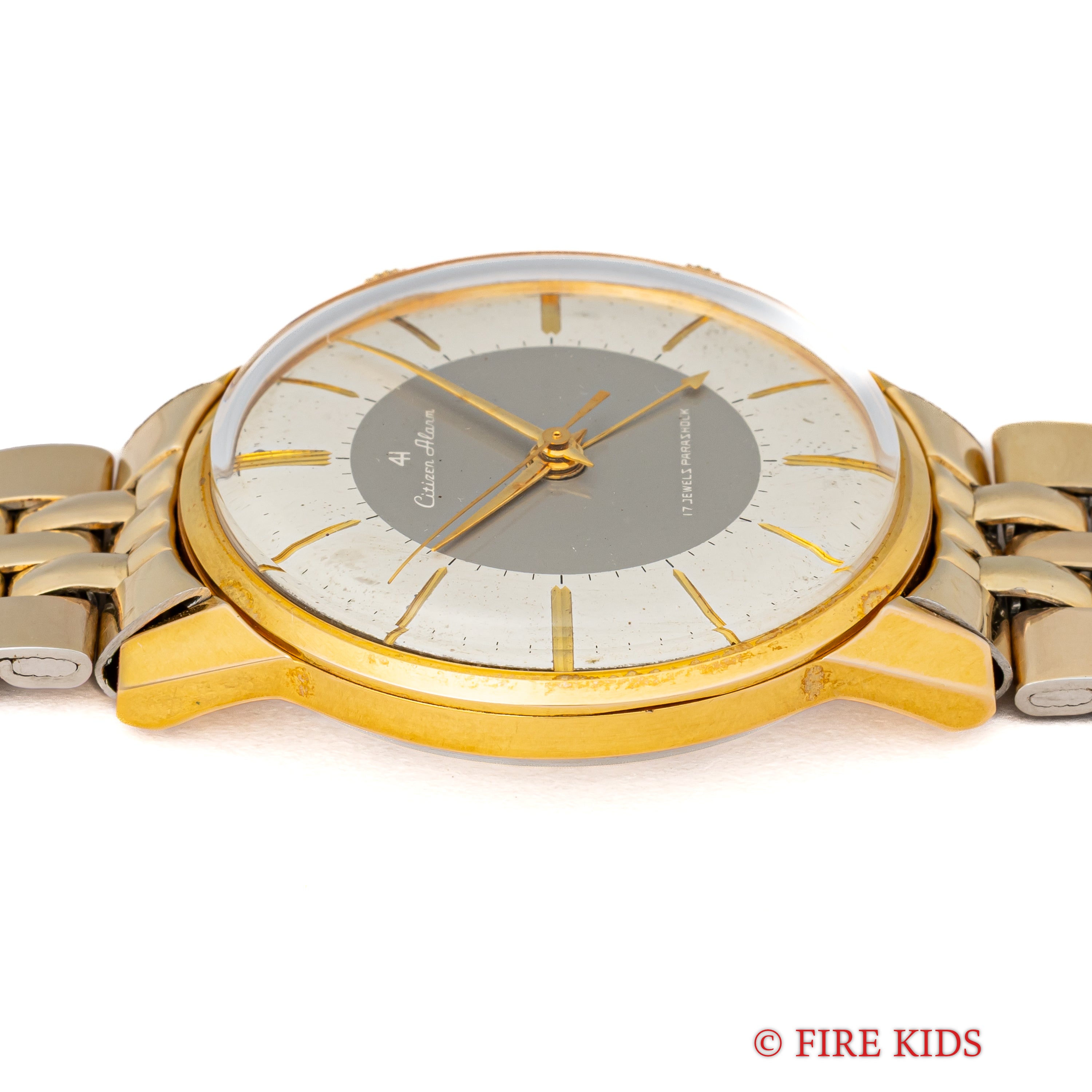 シチズン 4Hアラーム 1965年製 希少ブレス付き 手巻き CGPケース 純正尾錠付き