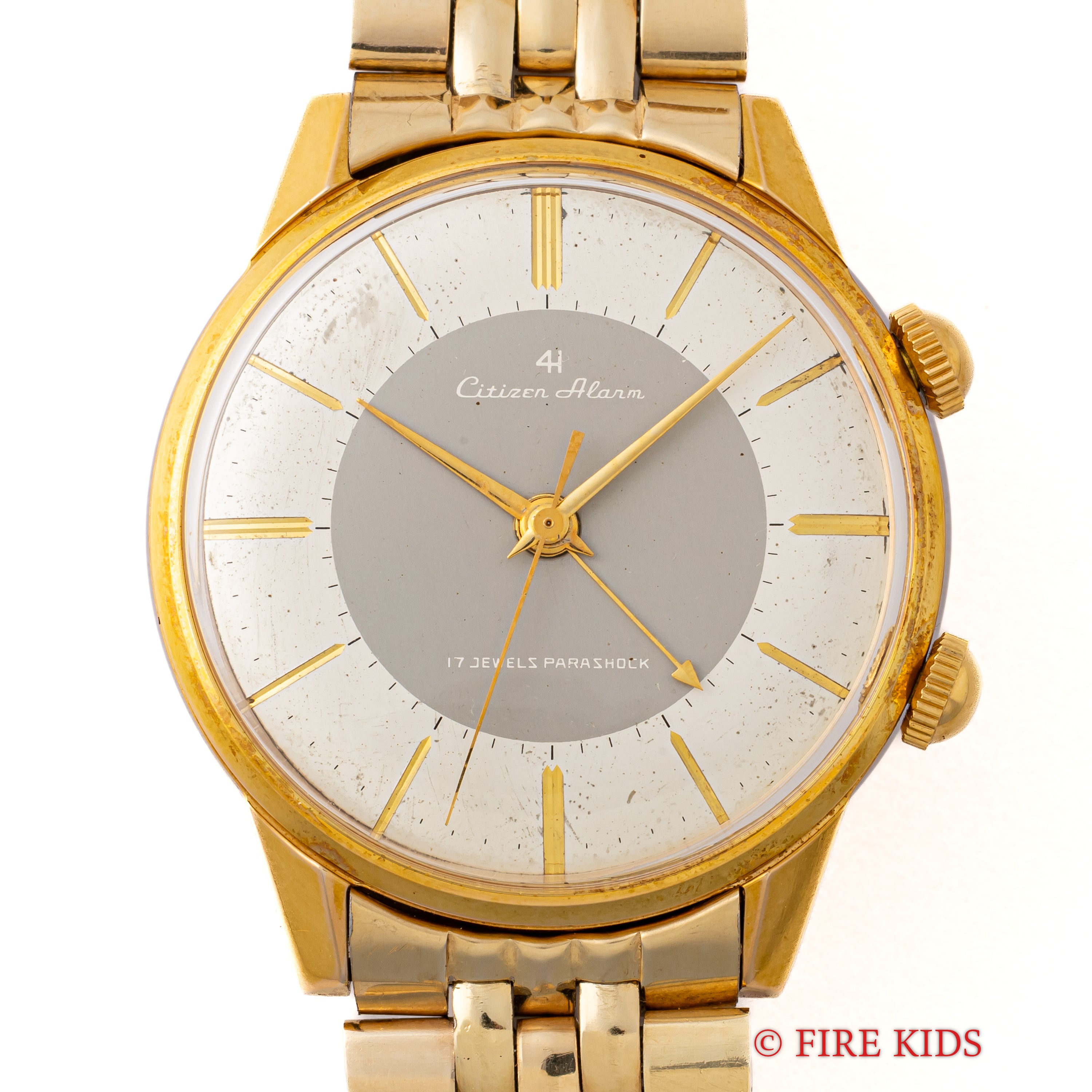 シチズン 4Hアラーム 1965年製 希少ブレス付き 手巻き CGPケース 純正尾錠付き