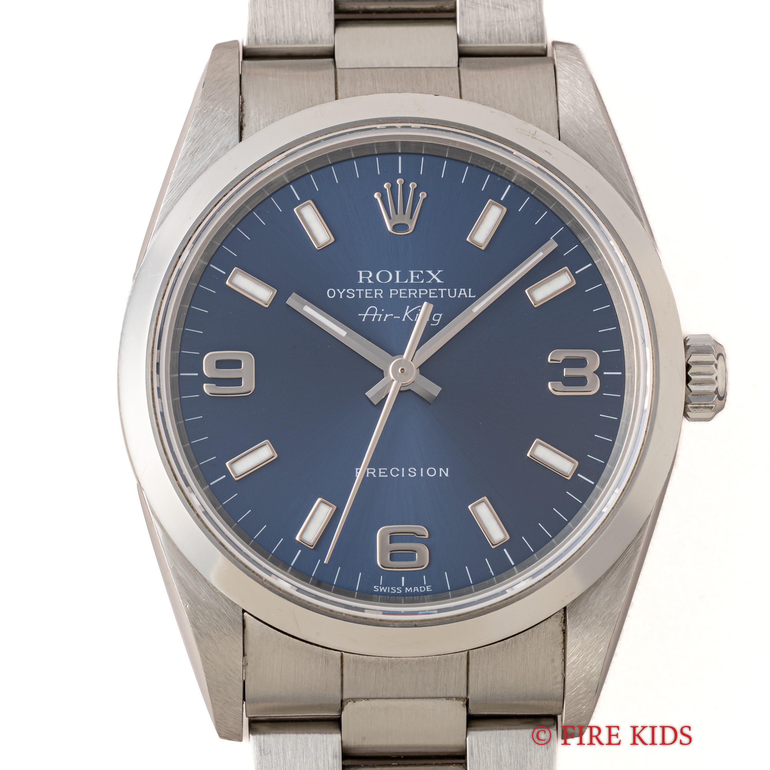 ロレックス エアキング 2001年製 Ref.14000M ブルーダイヤル Cal.3130 純正オイスターブレス