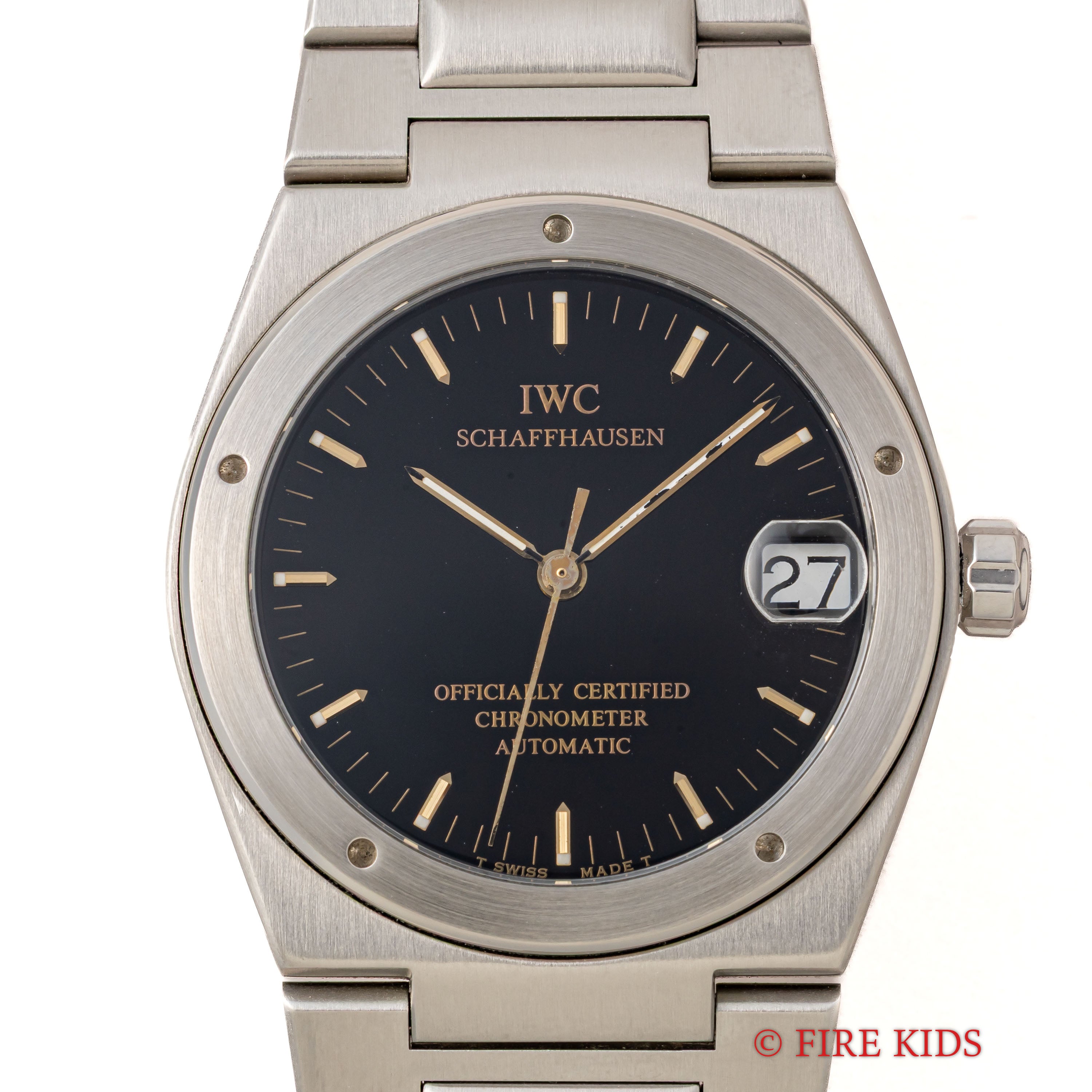 IWC インヂュニア 1997年製 ブラック文字盤 クロノメーター自動巻 Ref.3521 Cal.887/2