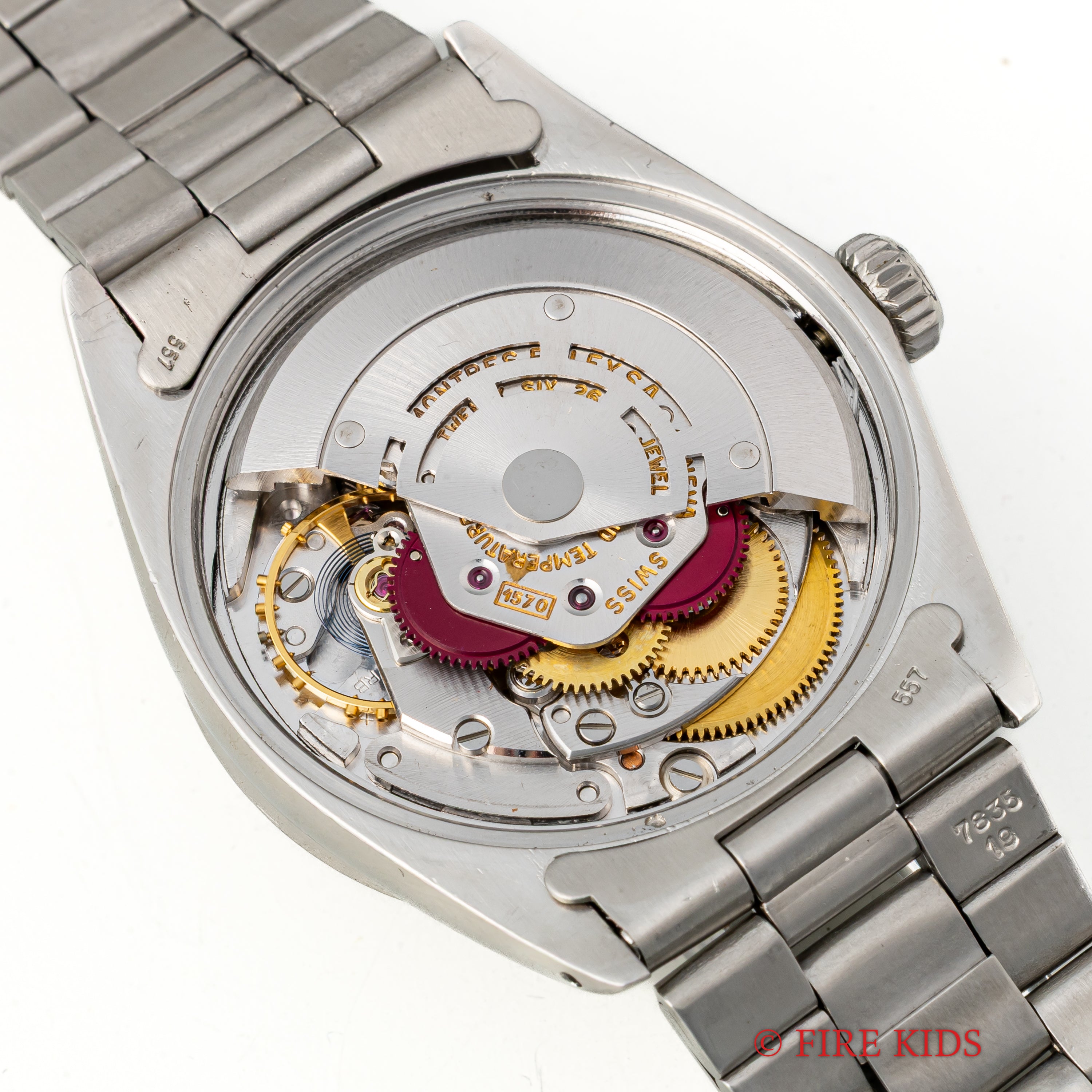 ロレックス オイスターパーペチュアルデイト 1971年製 パープルグレーダイヤル エンジンターンドベゼル Ref.1501 純正ブレス付き